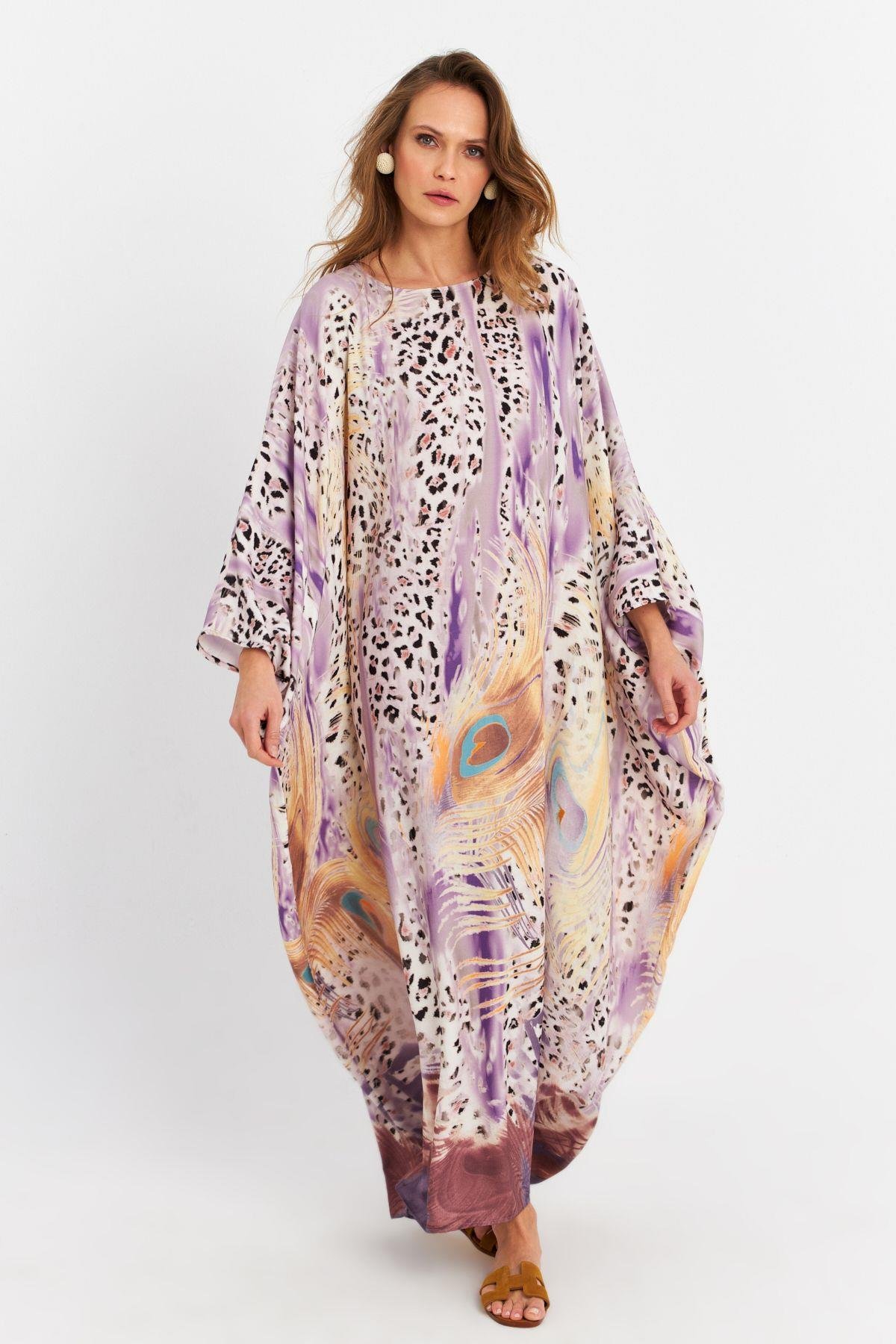 Kadın Multi İpek Kaftan Elbise MALO4010