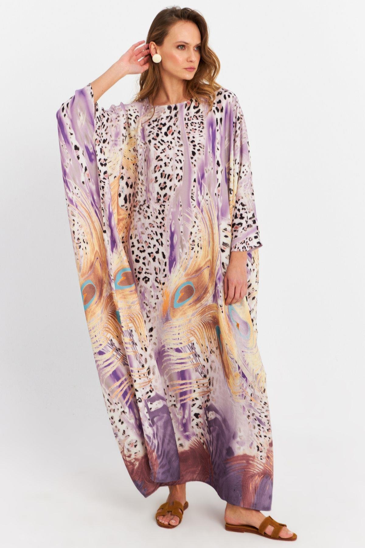 Kadın Multi İpek Kaftan Elbise MALO4010