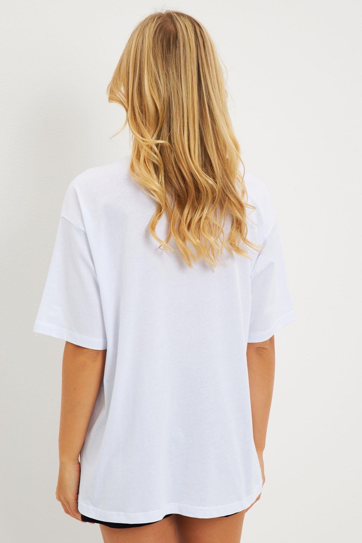 Kadın Siyah Baskılı T-Shirt DY1329