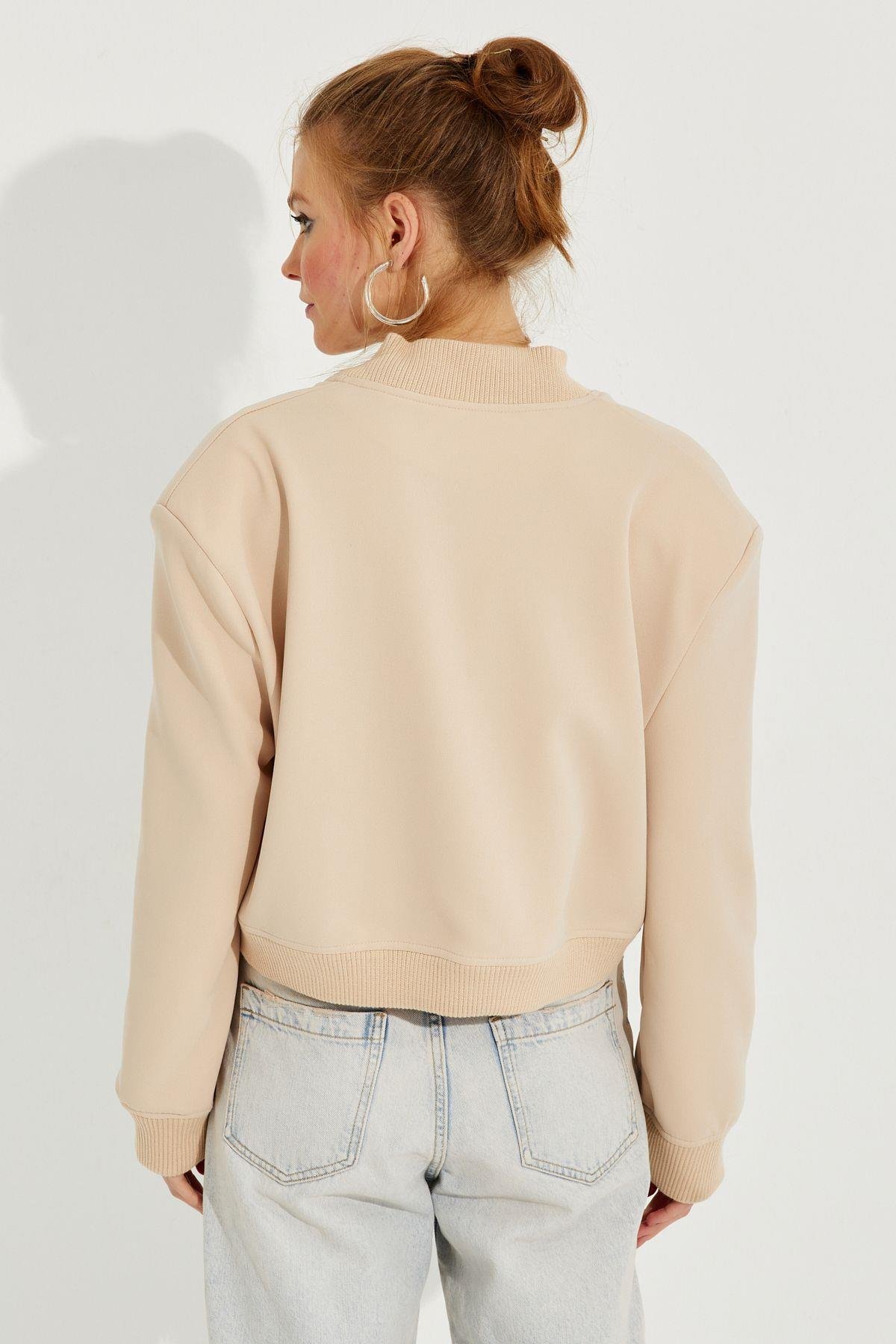 Kadın Siyah Bomber Ceket QRS8375