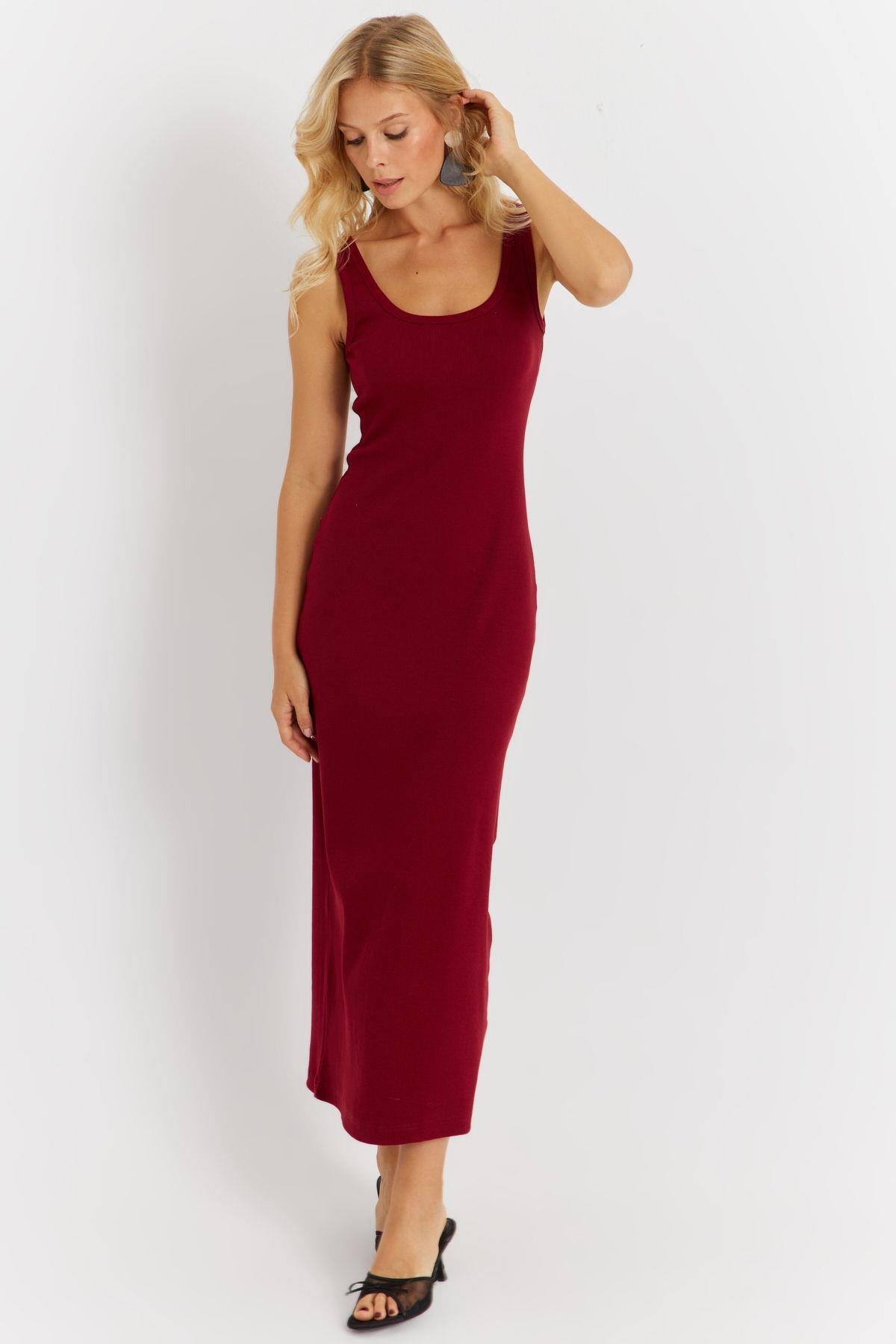 Kadın Siyah Kaşkorse Midi Elbise MK26