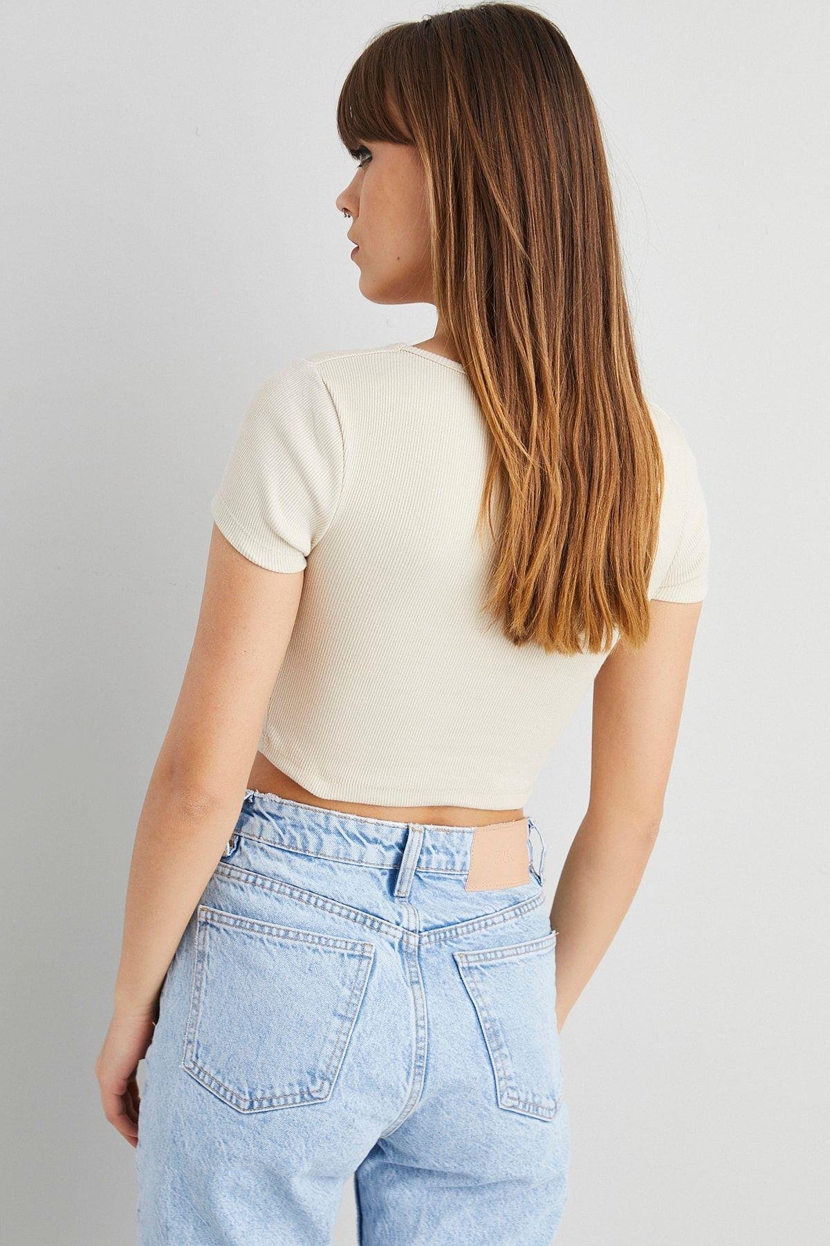 Kadın Taş Kaşkorse Crop Bluz ELT58