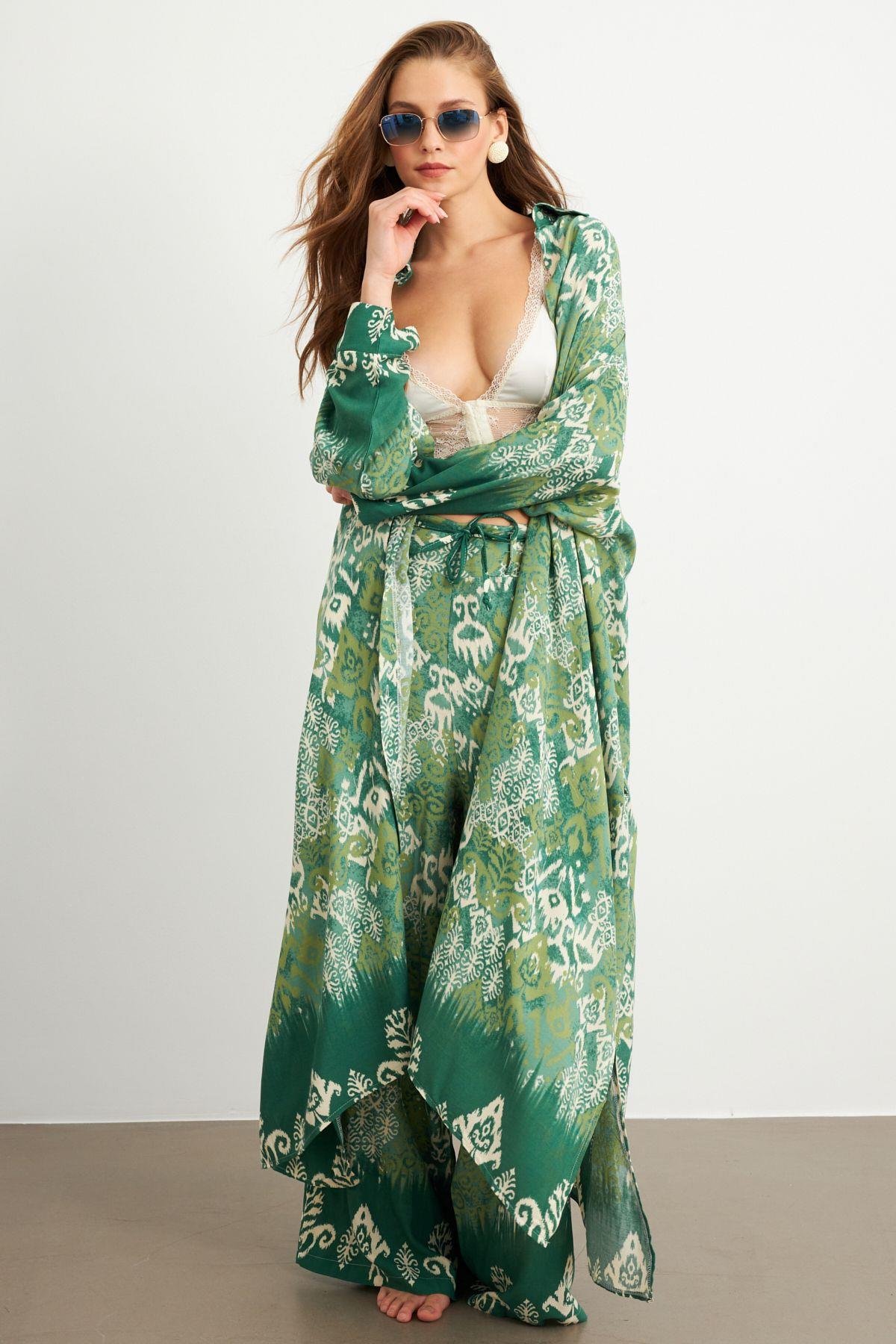 Kadın Yeşil Kaftan Takım Sİ159