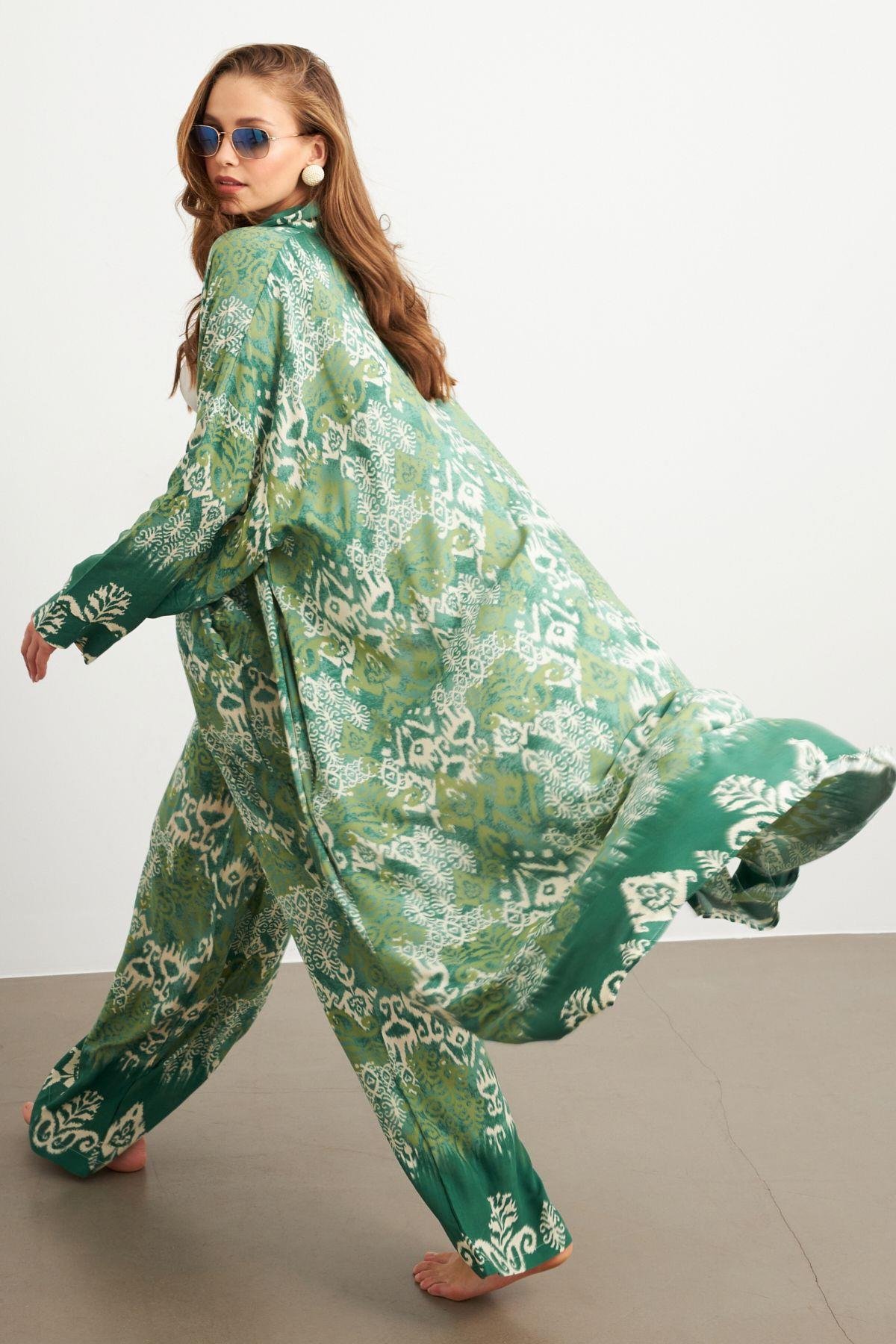 Kadın Yeşil Kaftan Takım Sİ159