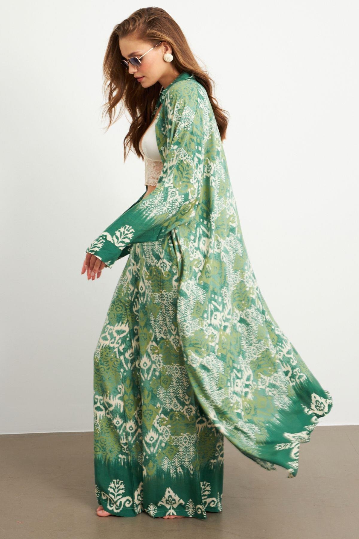 Kadın Yeşil Kaftan Takım Sİ159