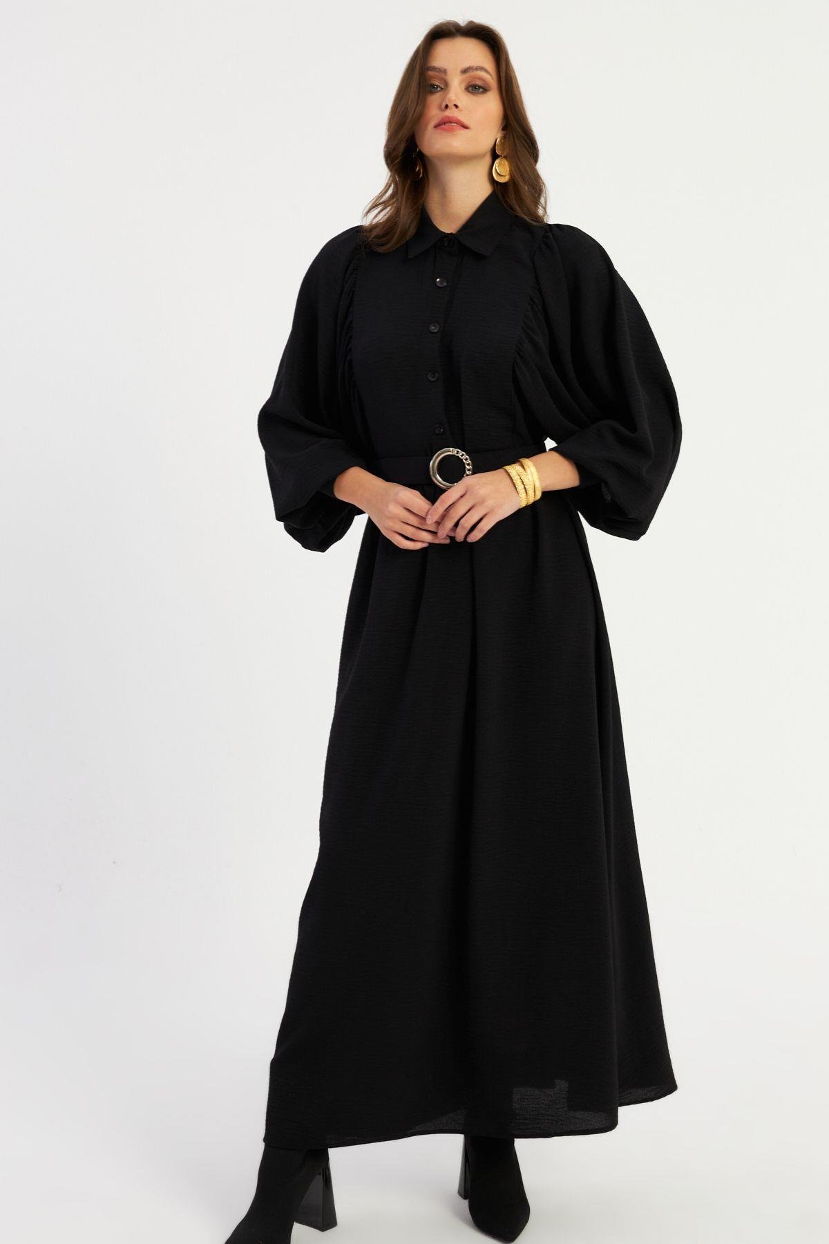 Kadın Yeşil Kemerli Maxi Elbise MASF15