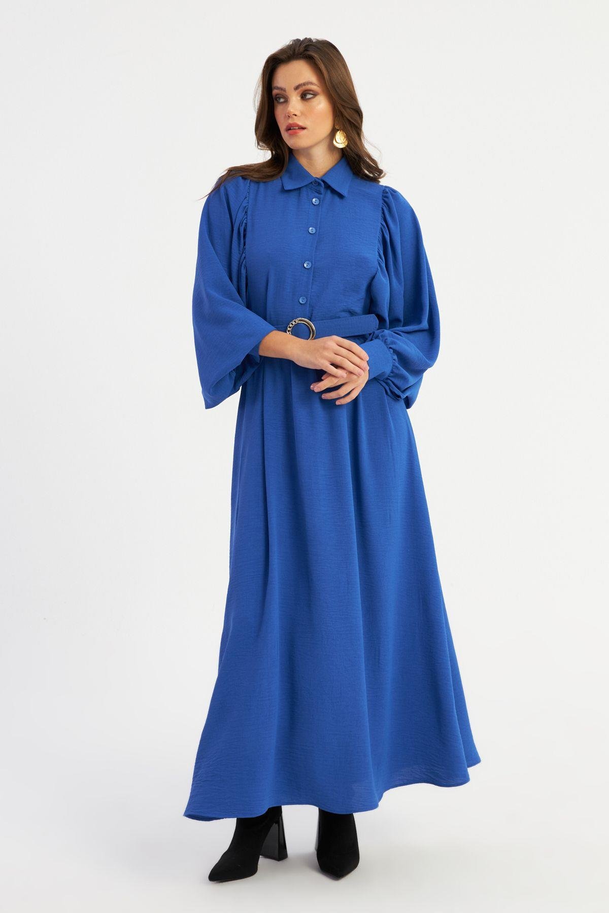 Kadın Yeşil Kemerli Maxi Elbise MASF15