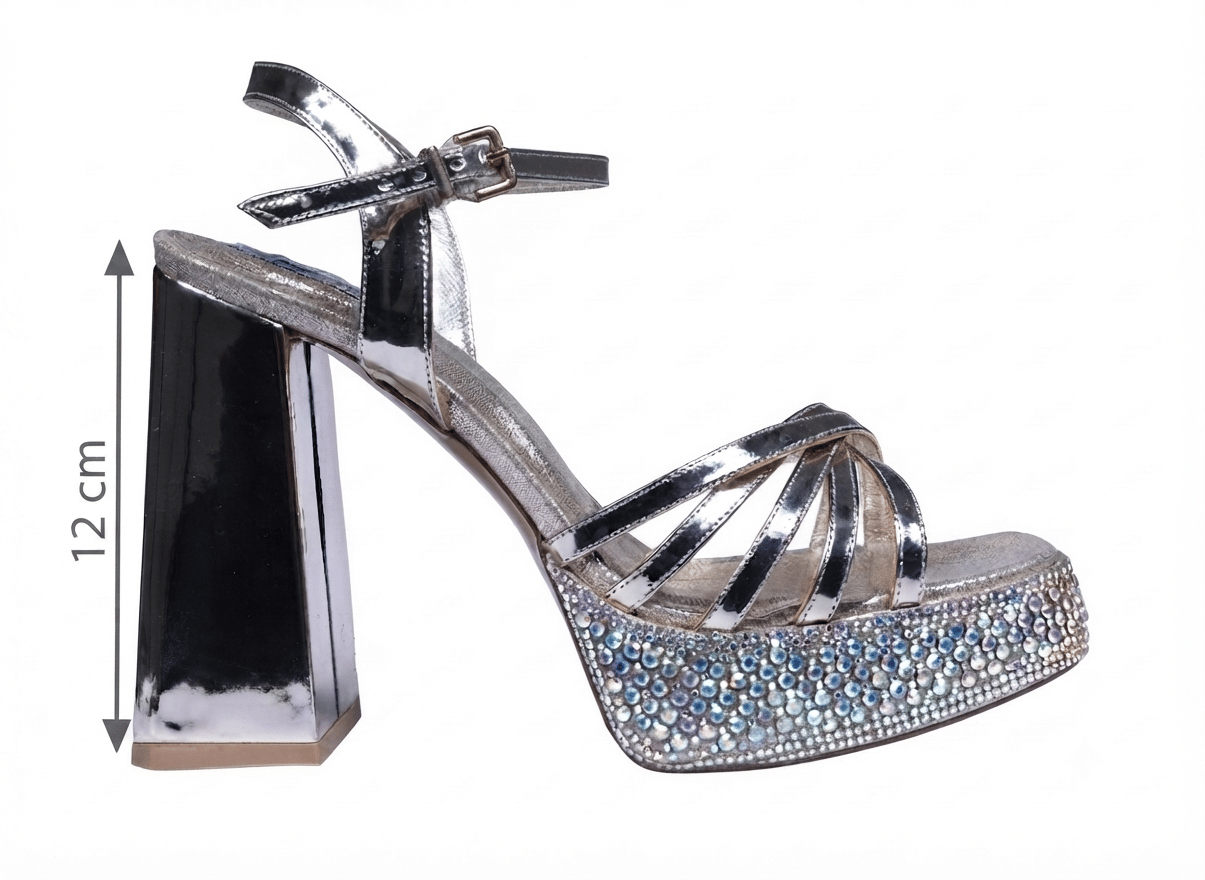 Kadın Altın Renkli Özel Tasarım Dolgu Topuklu Abiye Ayakkabı 12 cm Platform Topuk