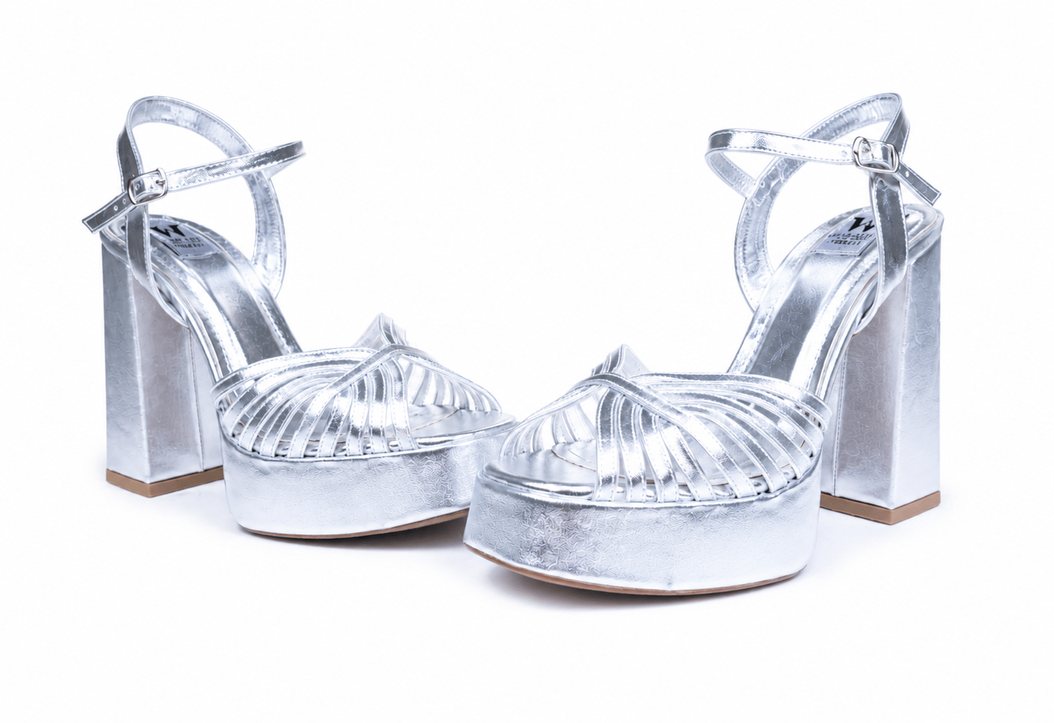 Kadın Gümüş Renkli Dolgu Topuklu Abiye Ayakkabı 12 cm Platform Topuk