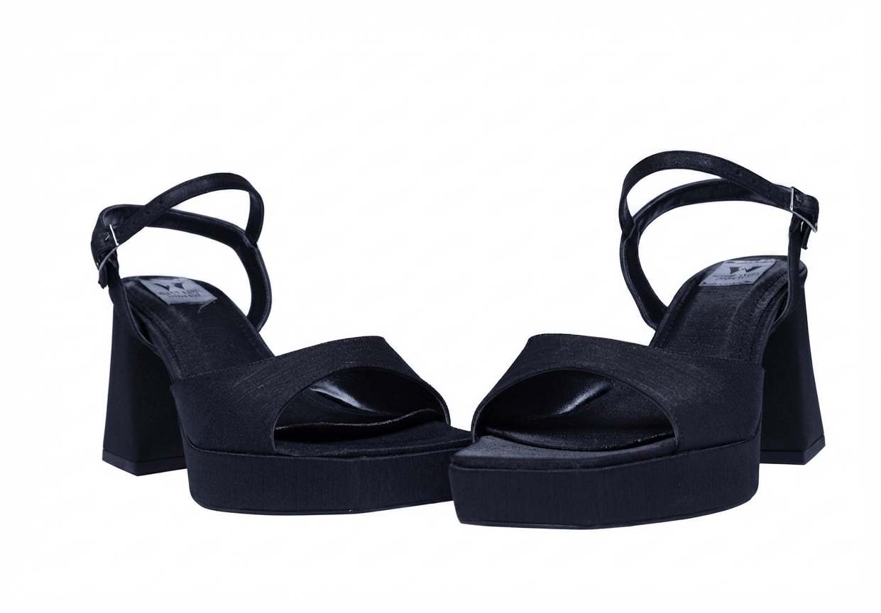 Kadın Siyah Renkli Dolgu Topuklu Abiye Ayakkabı 7,5 cm Platform Topuk