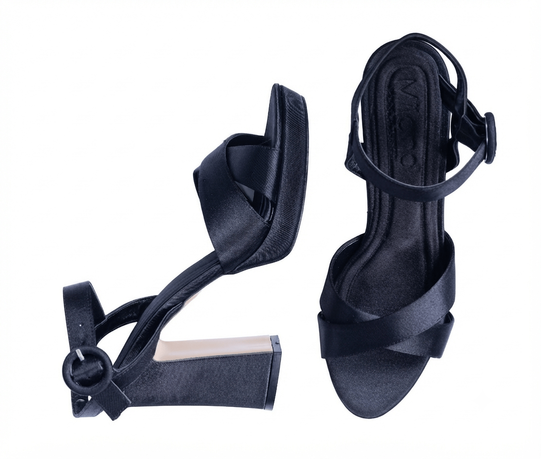 Kadın Siyah Renkli Dolgu Topuklu Abiye Ayakkabı 10 cm Platform Topuk