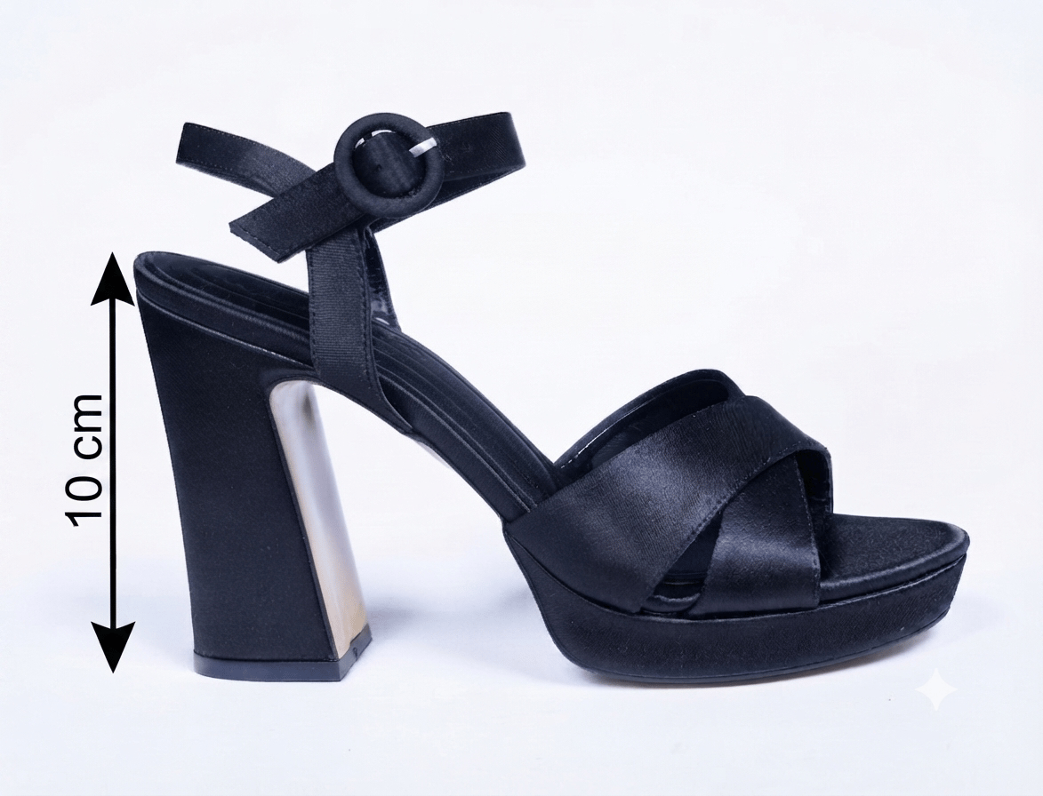 Kadın Siyah Renkli Dolgu Topuklu Abiye Ayakkabı 10 cm Platform Topuk