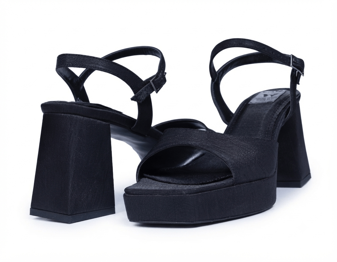 Kadın Siyah Renkli Dolgu Topuklu Abiye Ayakkabı 7,5 cm Platform Topuk