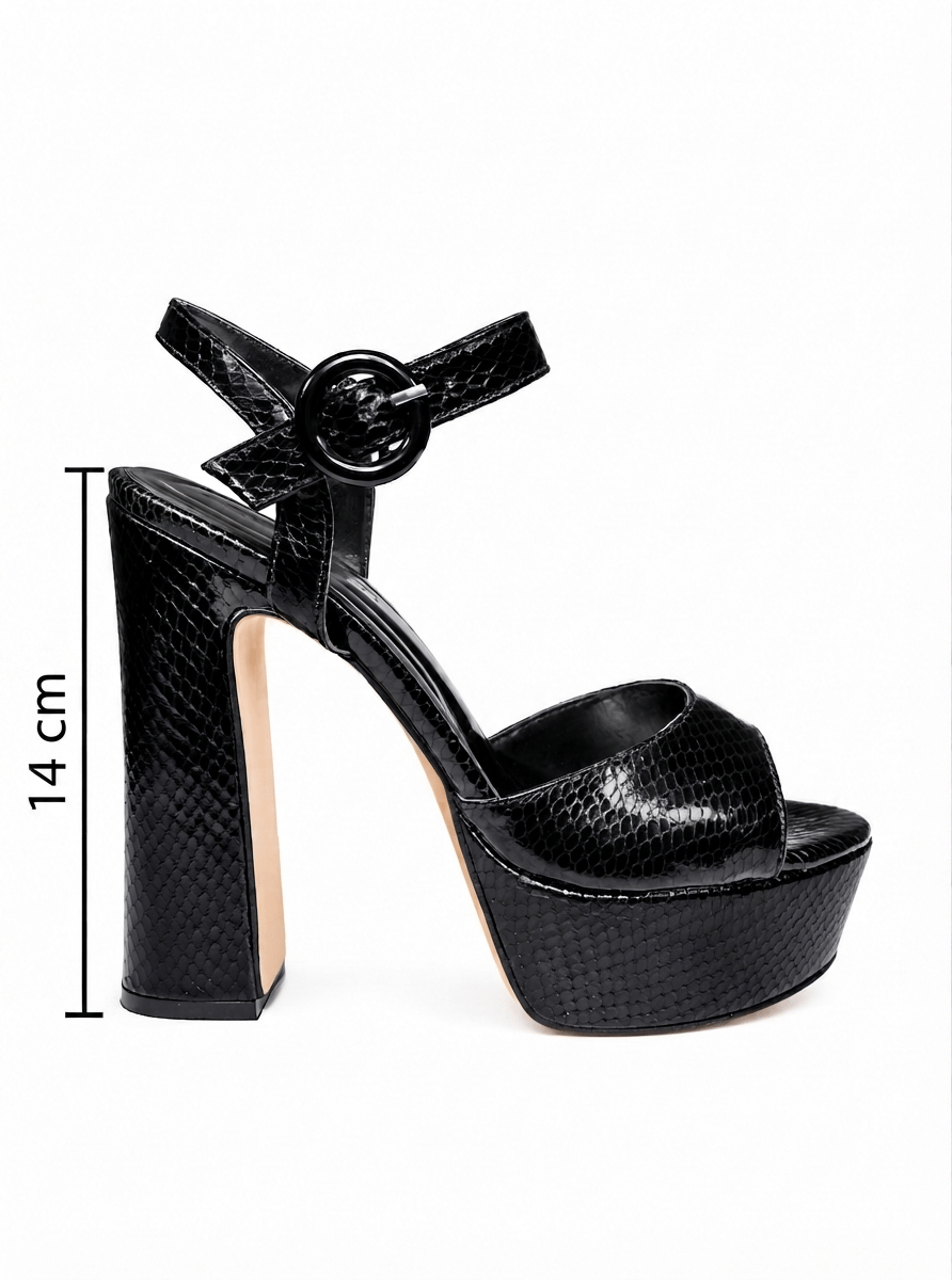Kadın Siyah Renkli Dolgu Topuklu Abiye Ayakkabı 14 cm Platform Topuk