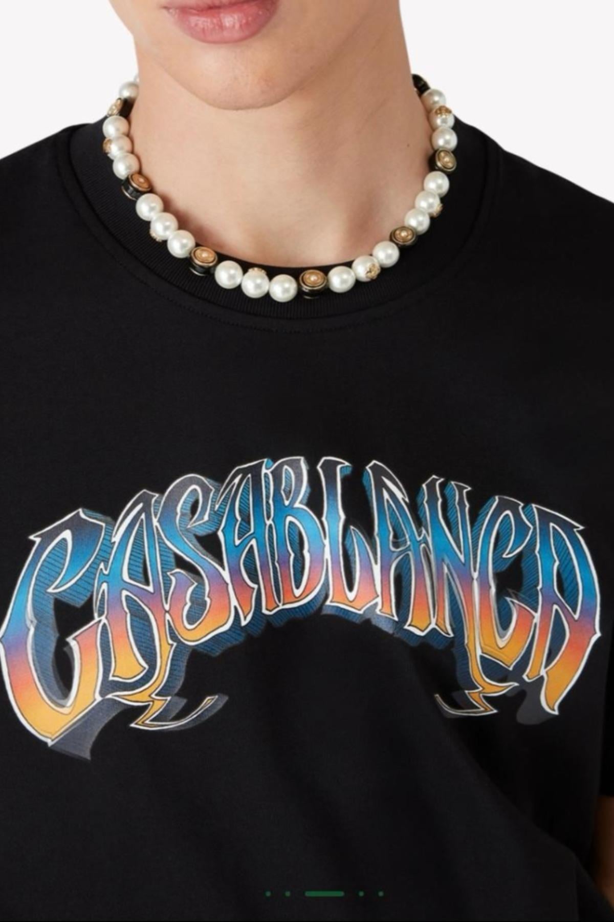 Casablanca Gradient Gothic Short Sleeve T‑Shirt Black