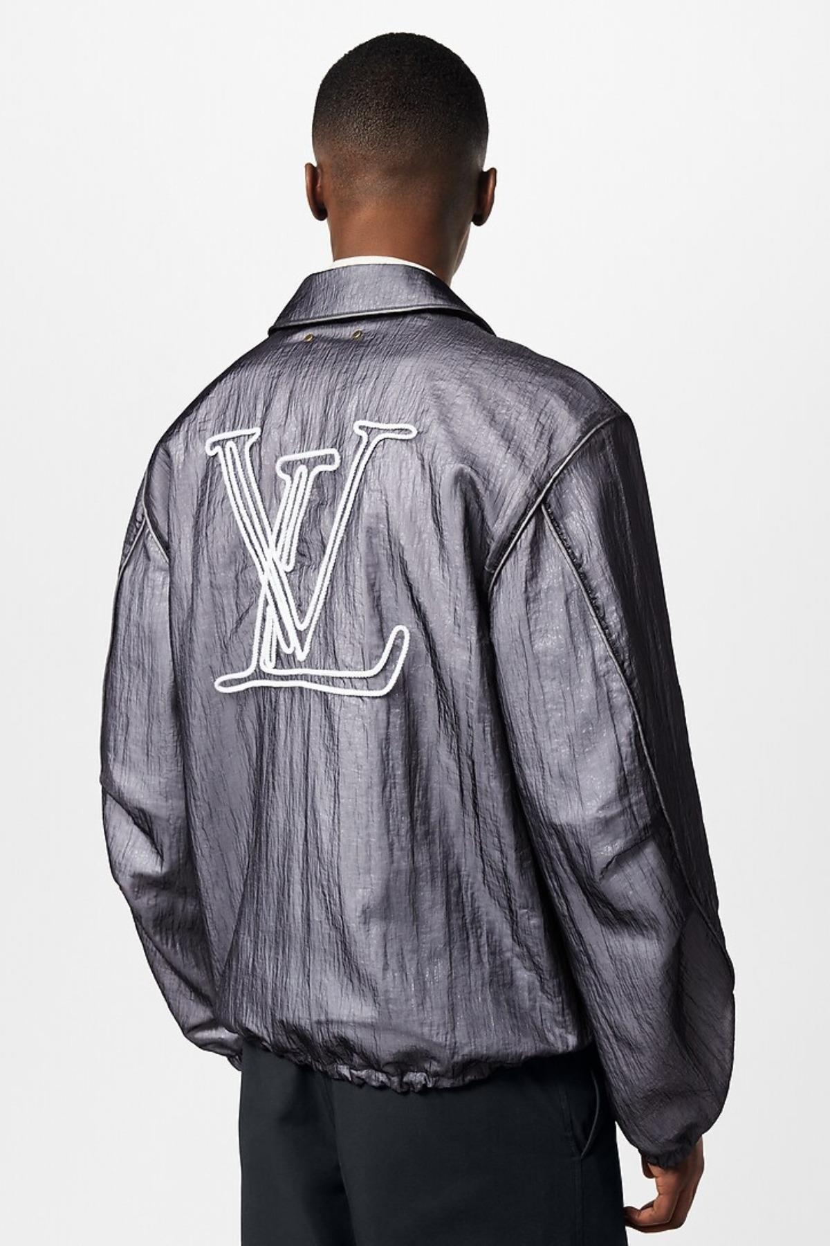 LV Embroidered Nylon Jacket GREY