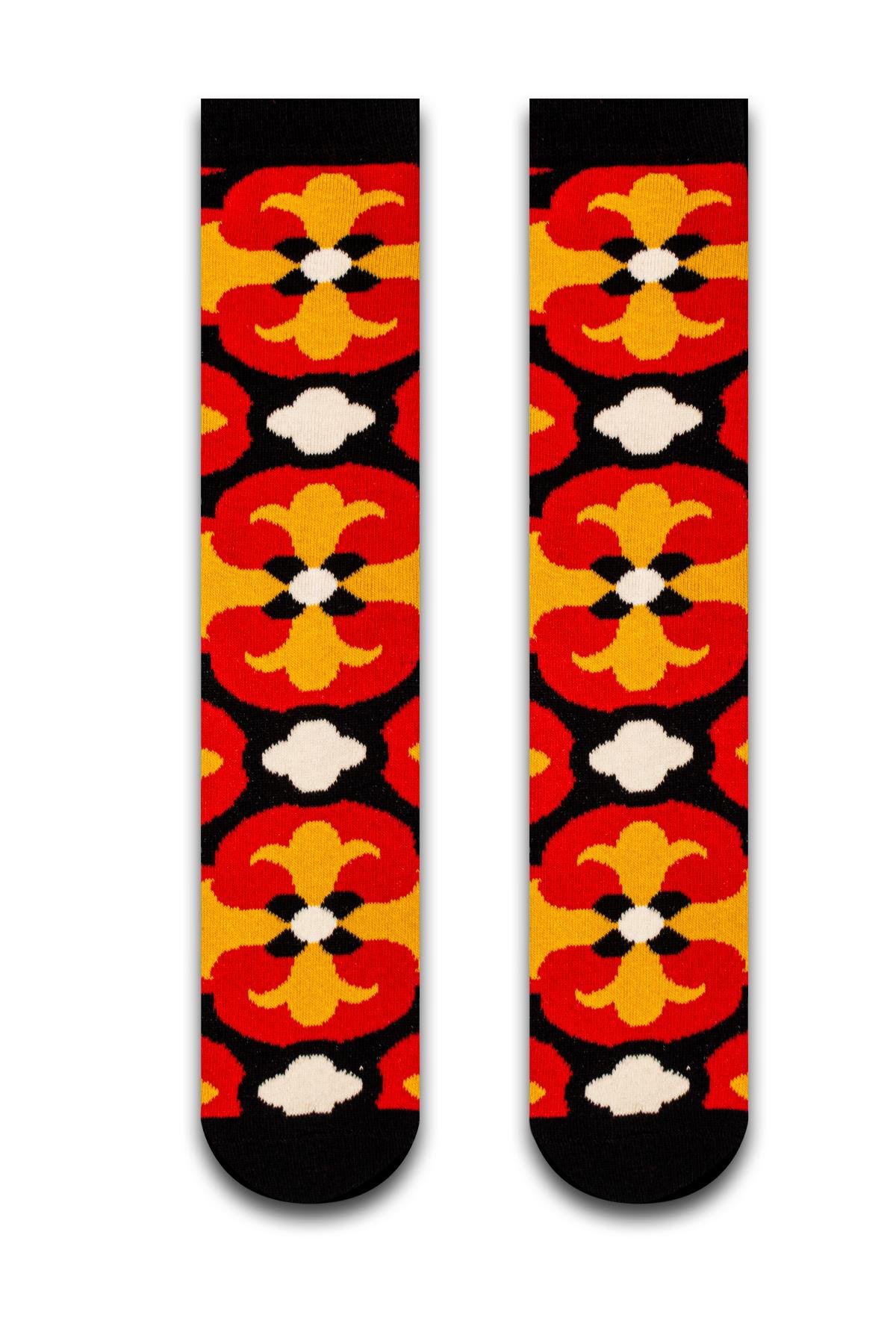 4'lü Retro Renkli Çorap Set