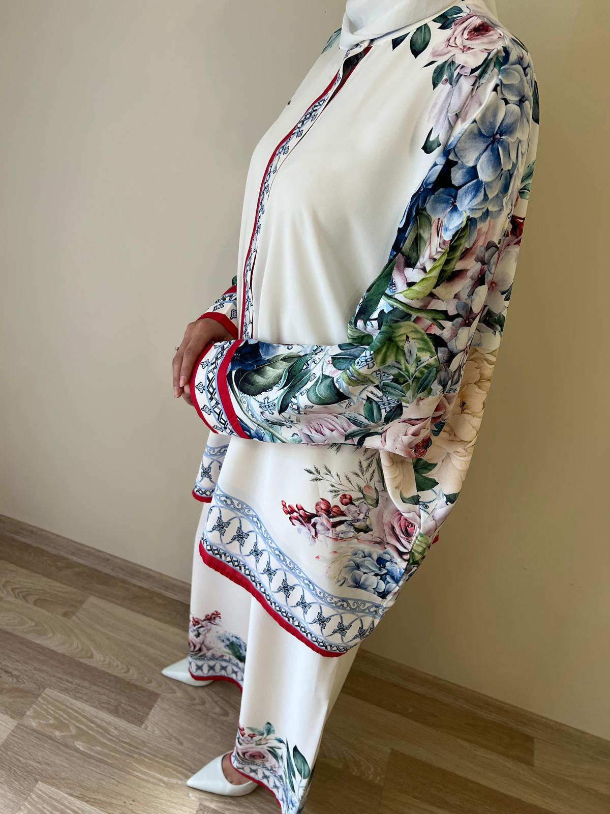 FLORAL İPEK SATEN TAKIM