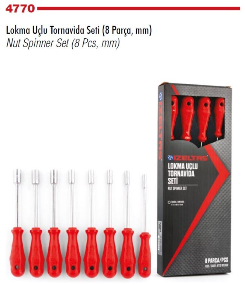 Lokma Uclu Tornavida Takimu (8 Parça, mm)