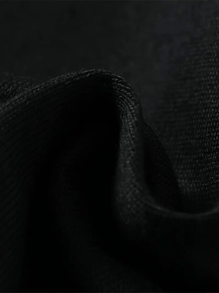 Baskılı Oversize Bisiklet Yaka T-shirt - Siyah