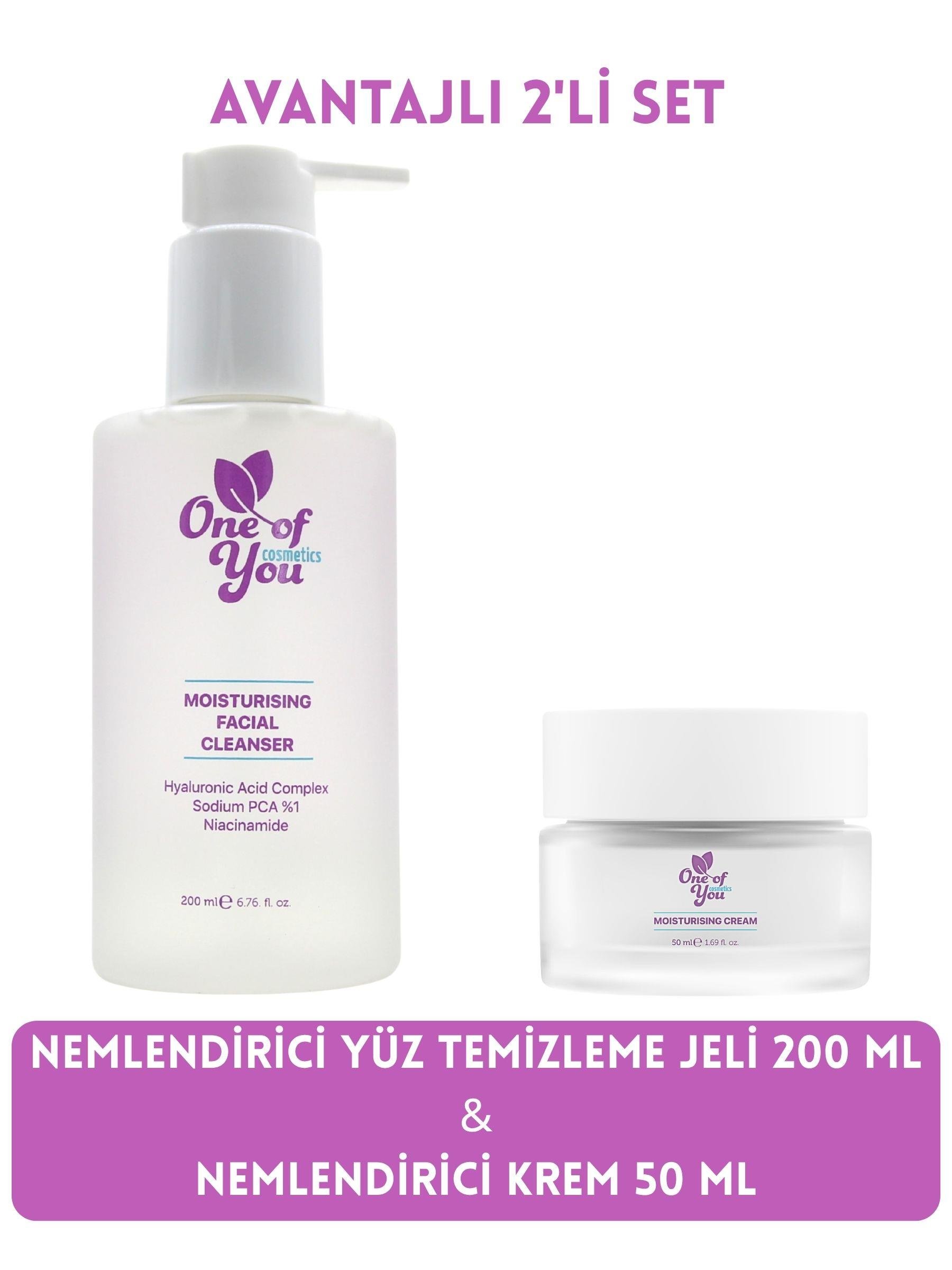 MOISTURISING FACIAL CLEANSER 200 ML &  MOISTURISING CREAM  50 ML 2'Lİ SET