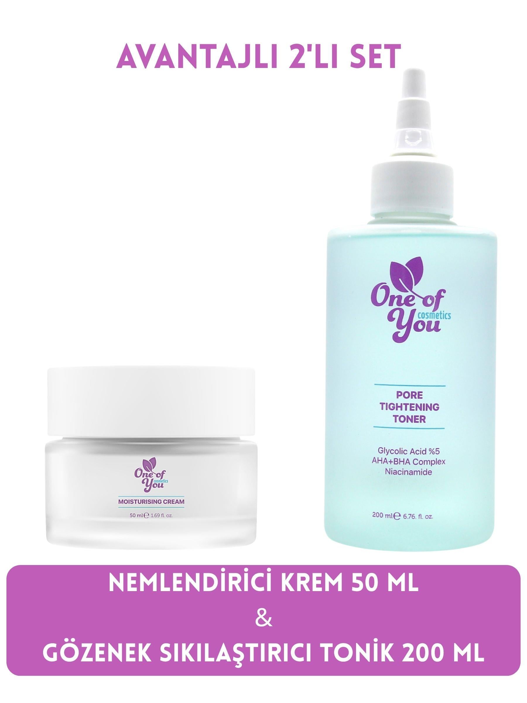 PORE TIGHTENING TONER 200 ML &  MOISTURISING CREAM  50 ML 2'Lİ SET