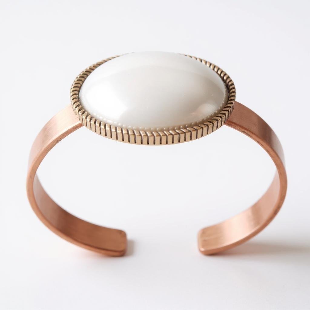 Bronz Eskitme Oval Kelepçe Bileklik