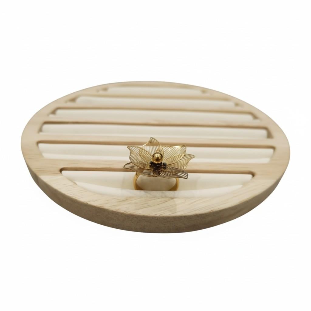 Çelik Gold Çiçek Model Size:8 Yüzük