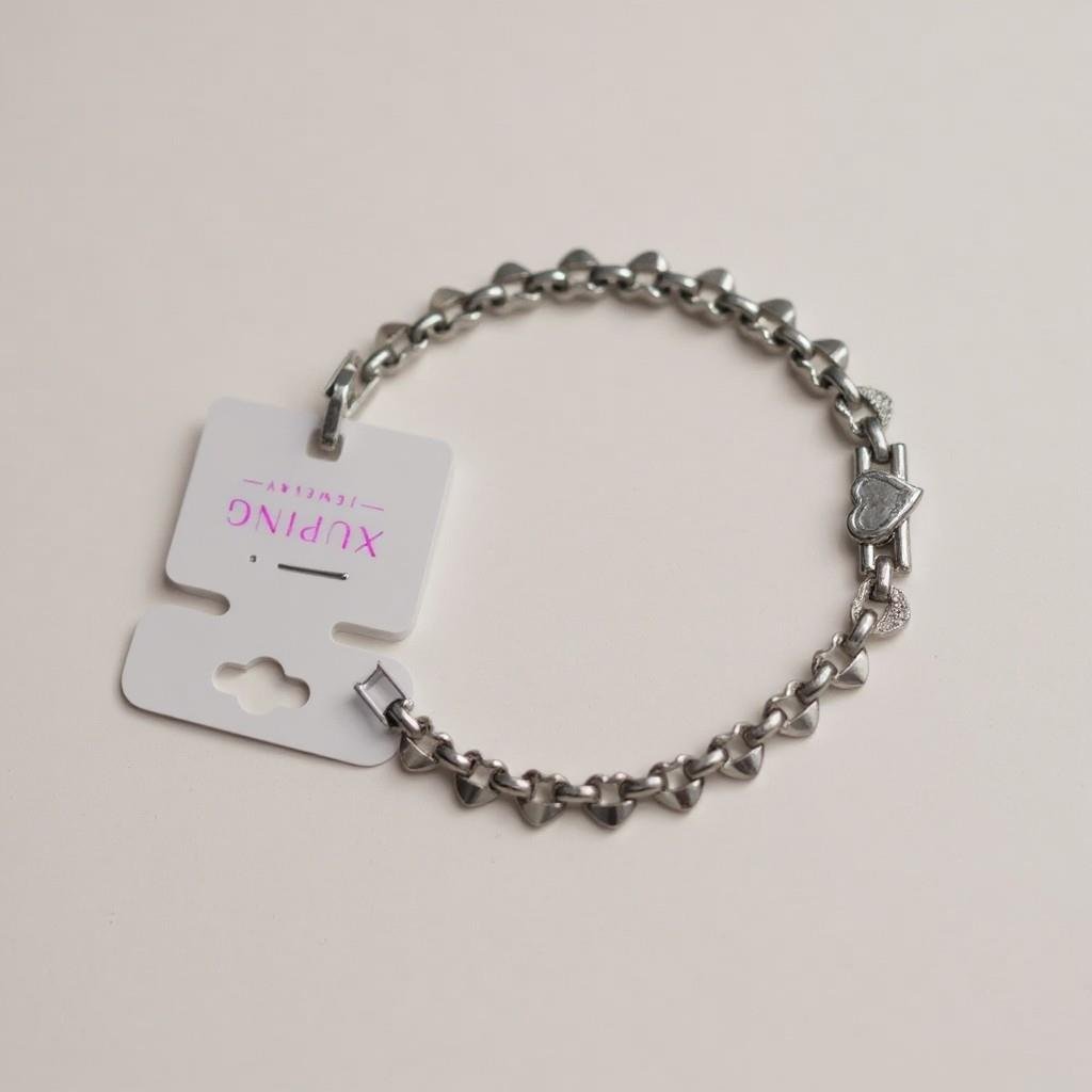Xuping Silver zirkon Taşlı Zincir Model  Bileklik