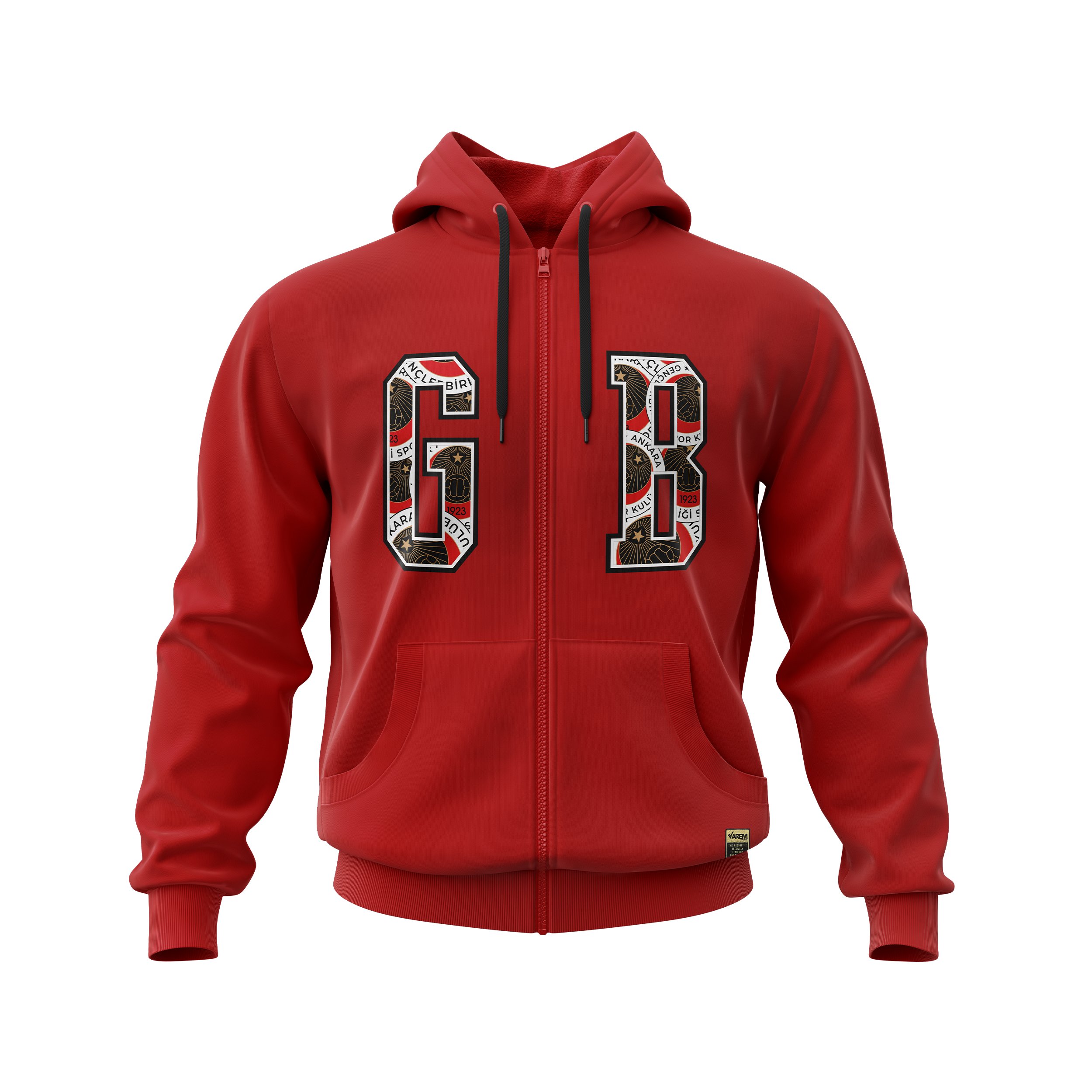 Gençlerbirliği G B Baskılı Fermuarlı Hoodie (Web'e Özel)