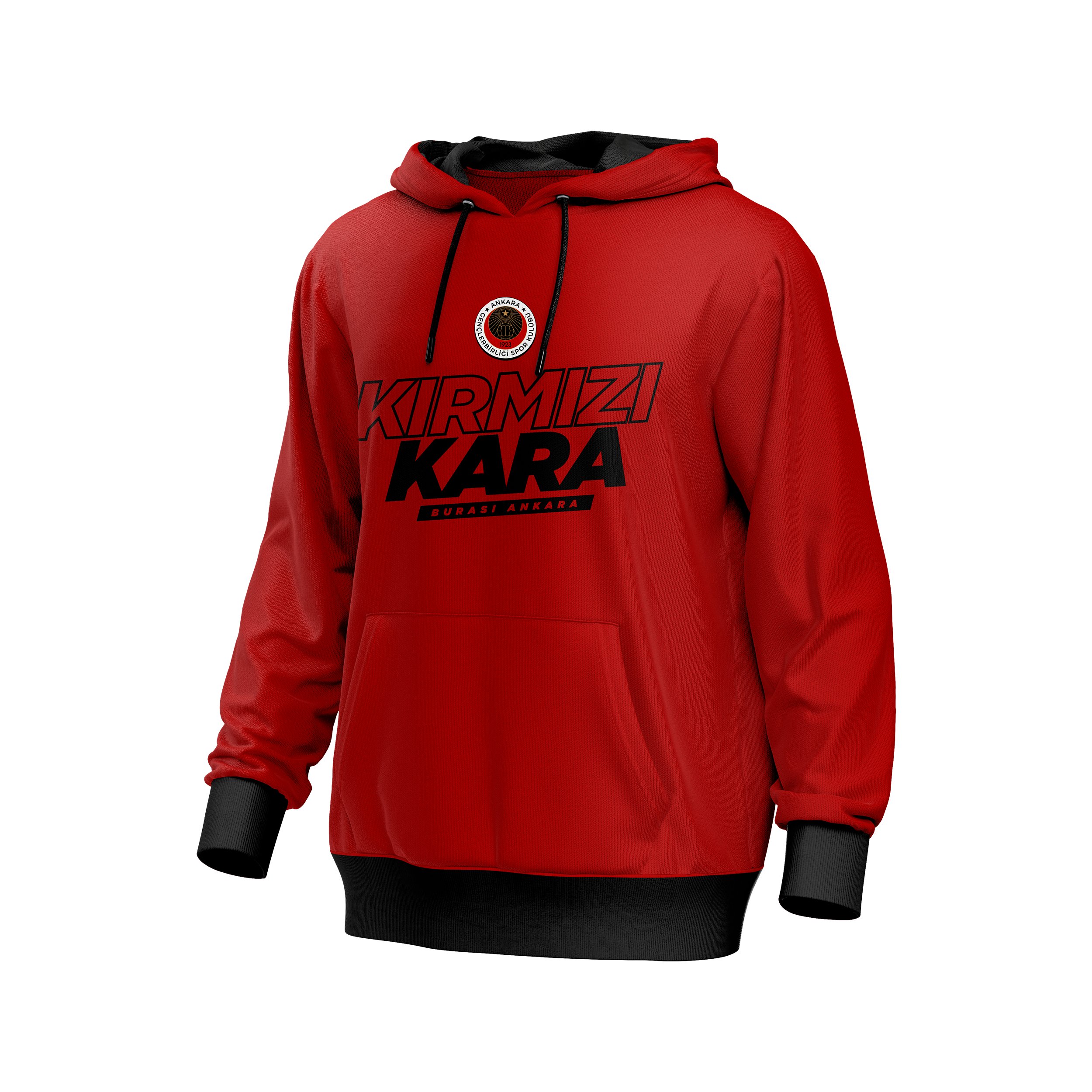 Gençlerbirliği KırmızıKara Yazılı Hoodie (Web'e Özel)