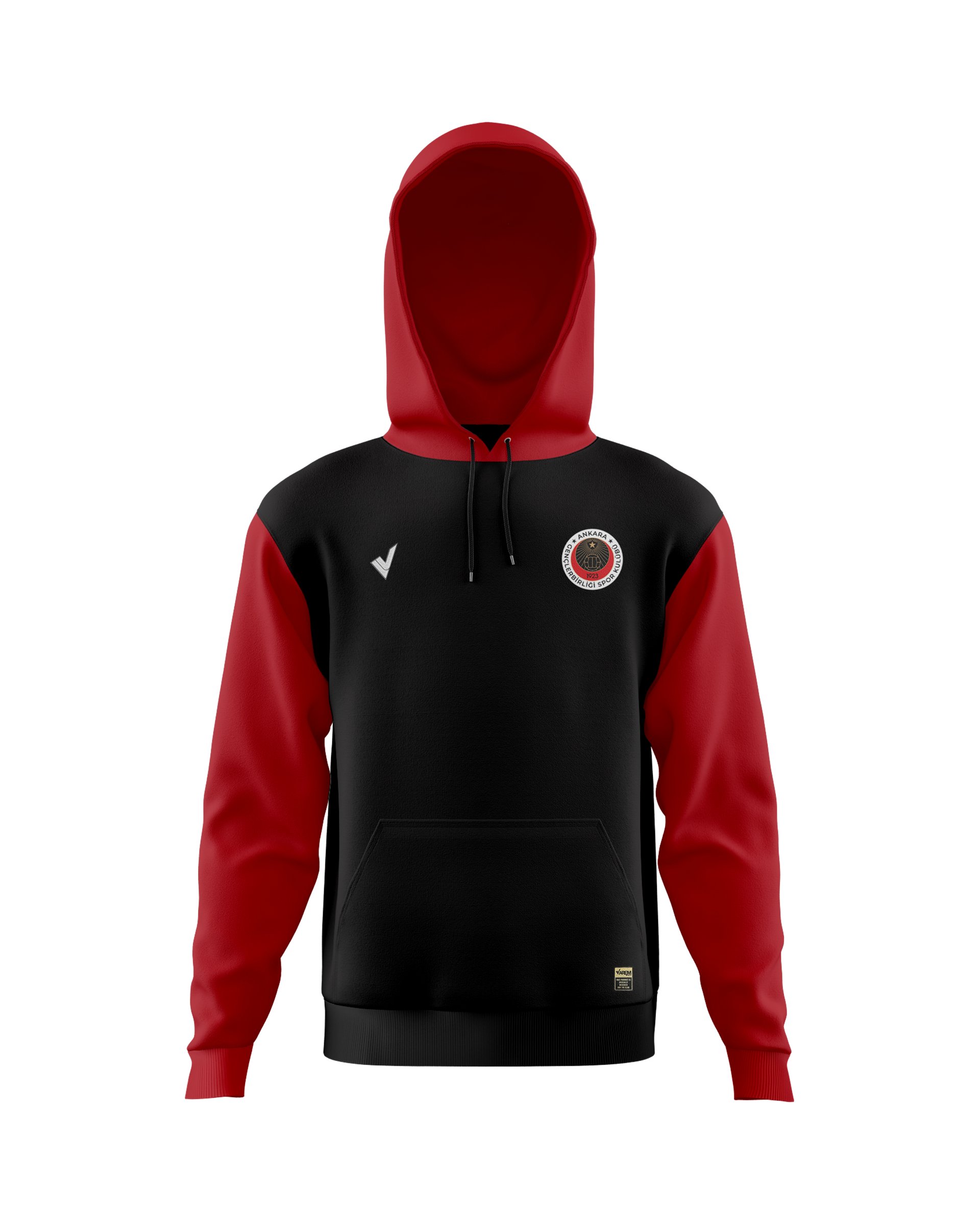 Gençlerbirliği Parçalı Basic Hoodie (Kırmızı Kapüşonlu)