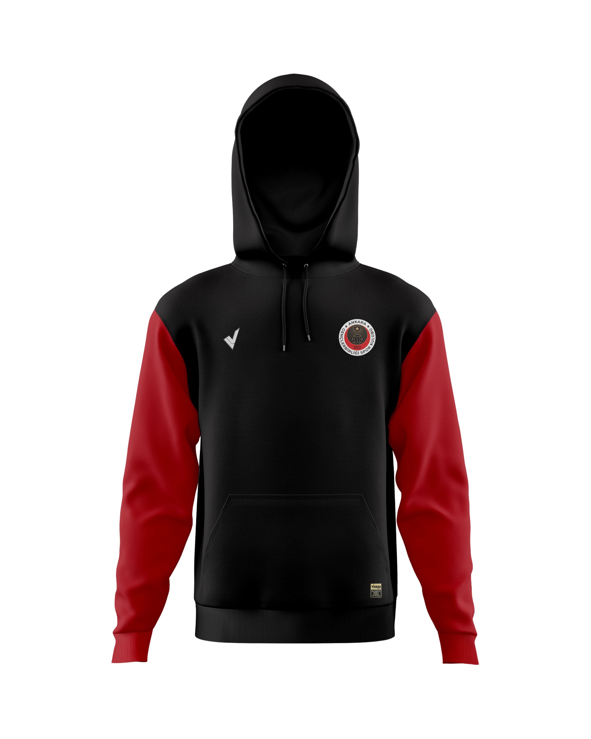 Gençlerbirliği Parçalı Basic Hoodie (Siyah Kapüşonlu)