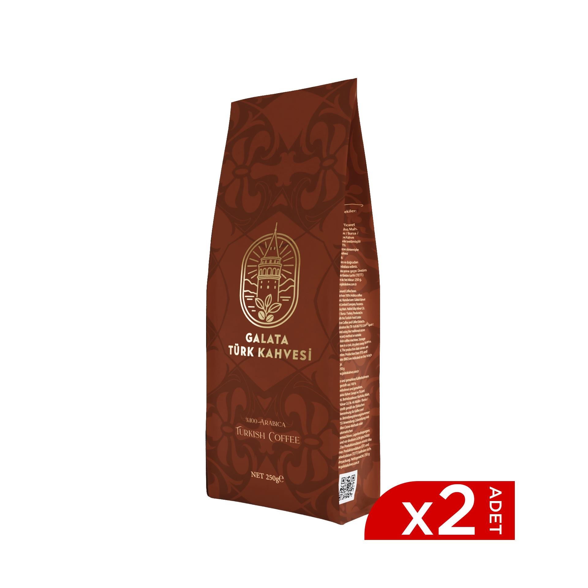 Galata Türk Kahvesi Orta Kavrulmuş Türk Kahvesi Avantaj Paketi, %100 Arabica 2x250 g