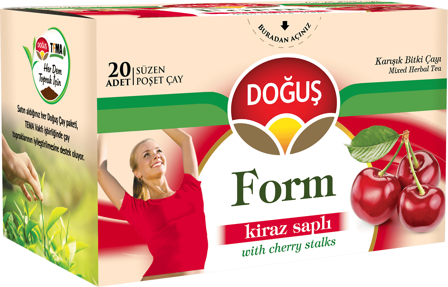 Doğuş Kiraz Saplıform Çayı Süzen Poşet 20X2Gr 12Li