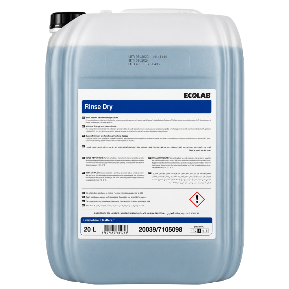 Ecolab Rinse Dry Bulaşık Makine Parlatıcısı 20L