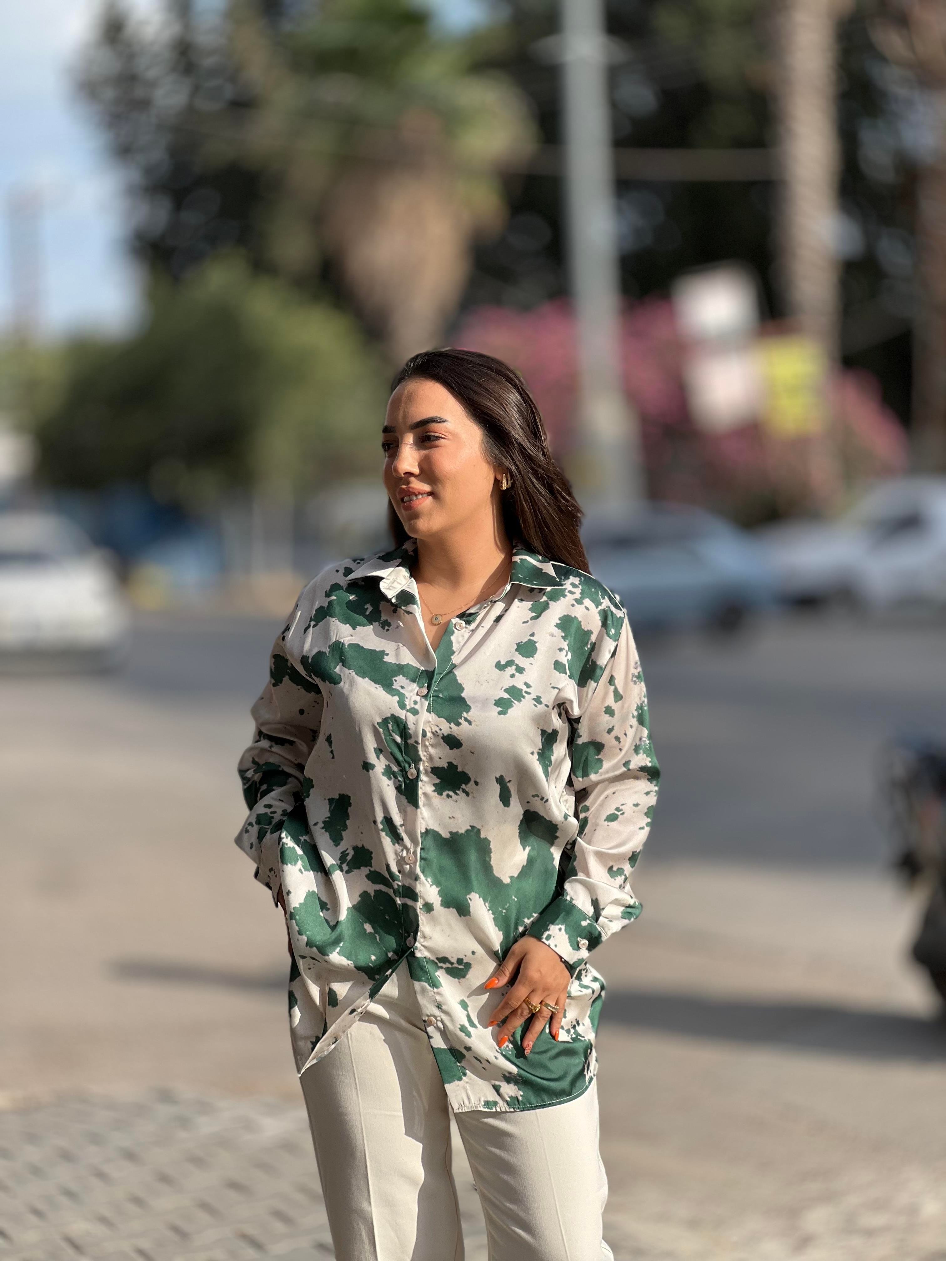 YEŞİL SATEN GÖMLEK
