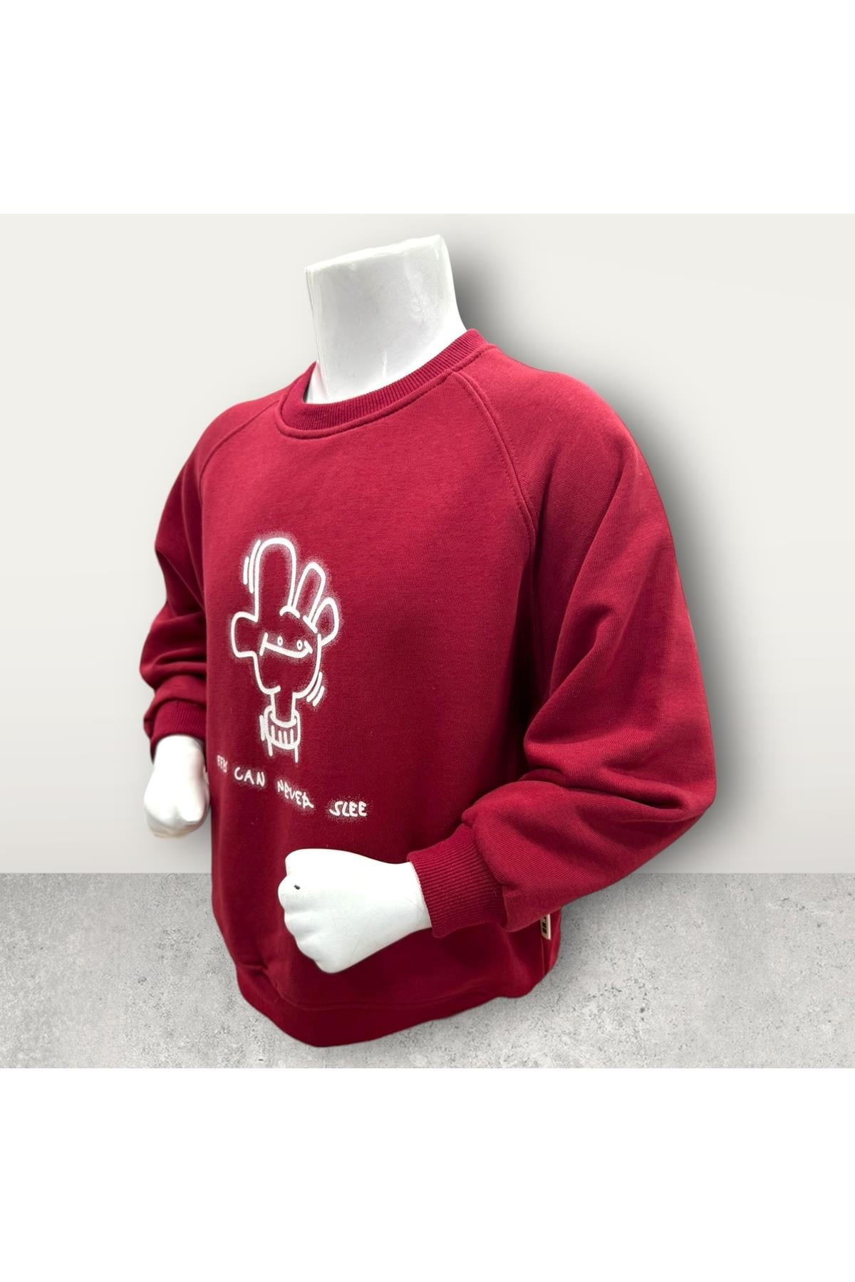  3 İplik Şardonsuz Baskılı Çocuk Sweatshirt
