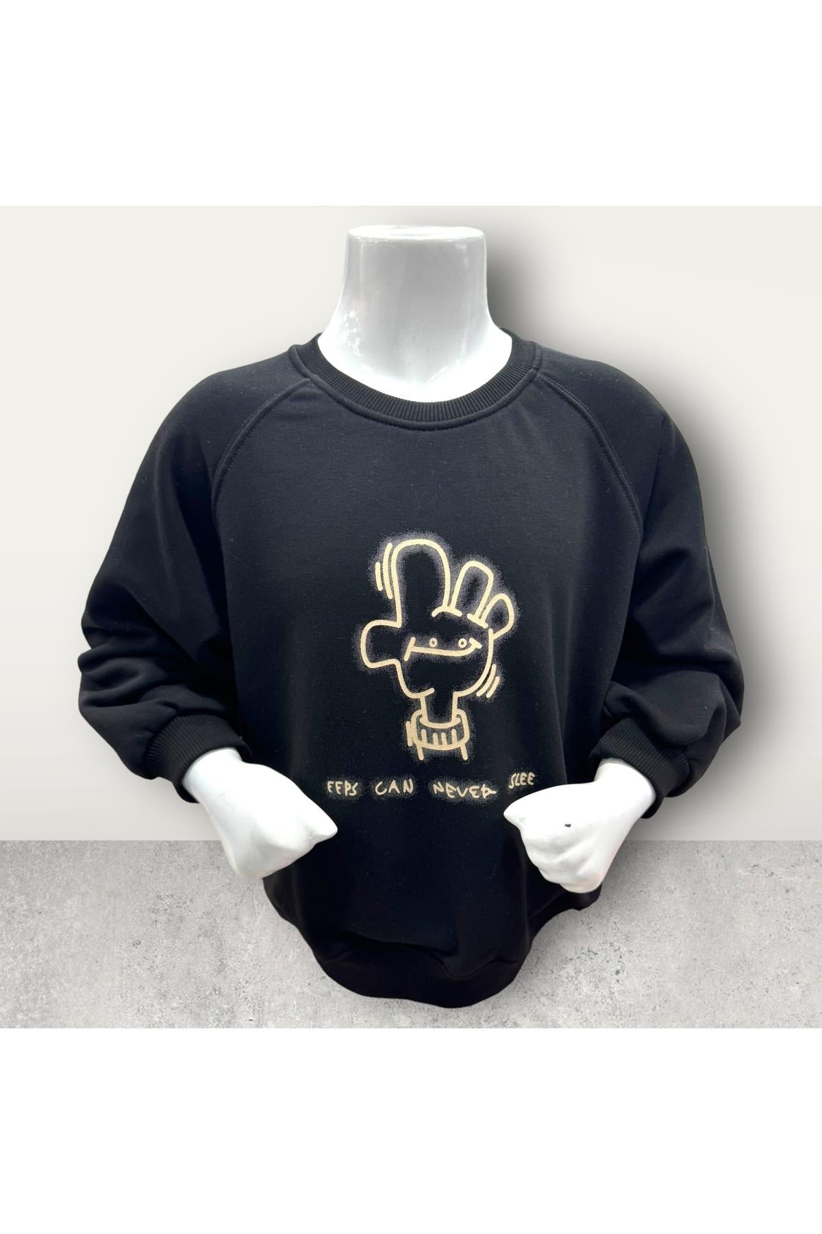  3 İplik Şardonsuz Baskılı Çocuk Sweatshirt