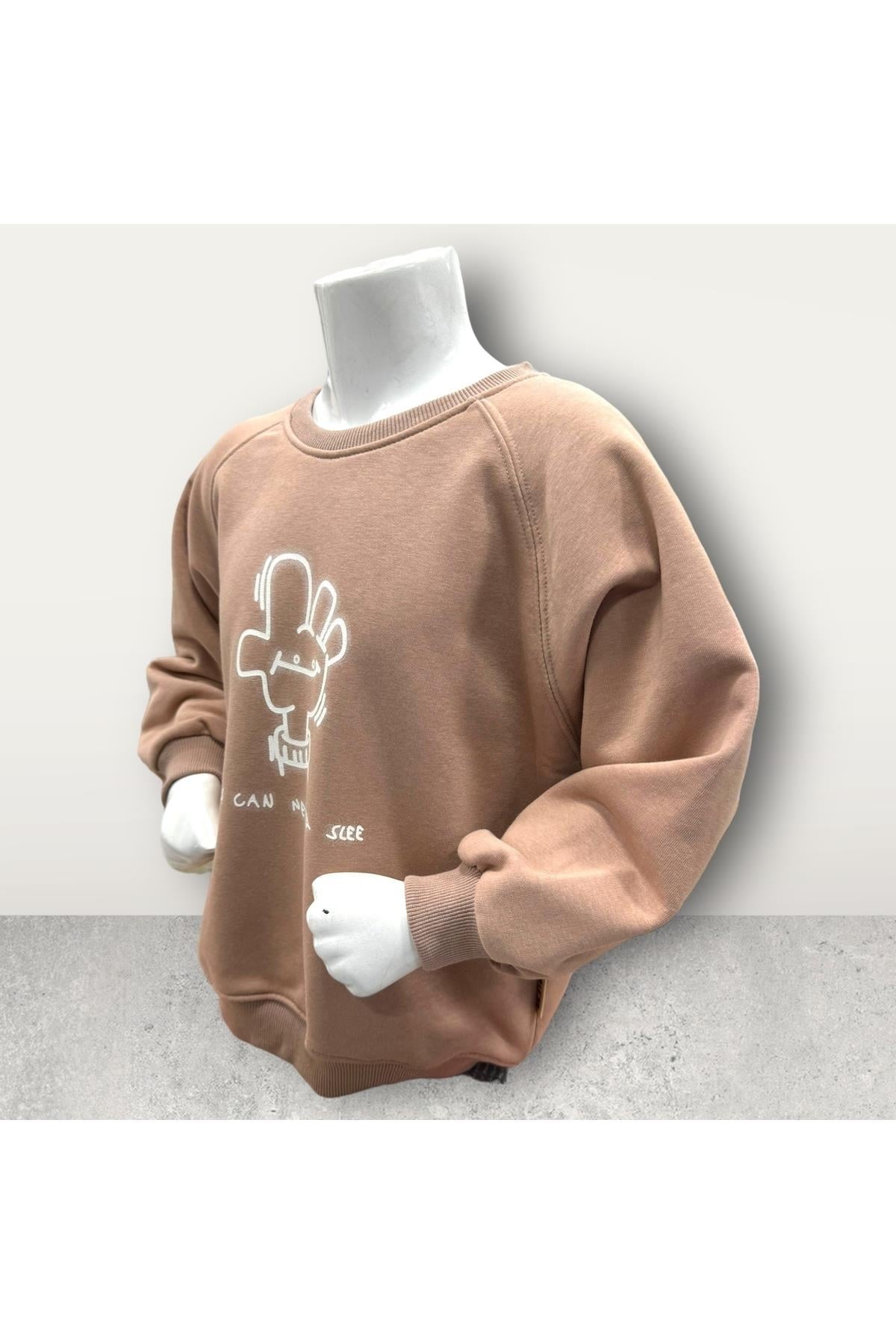  3 İplik Şardonsuz Baskılı Çocuk Sweatshirt