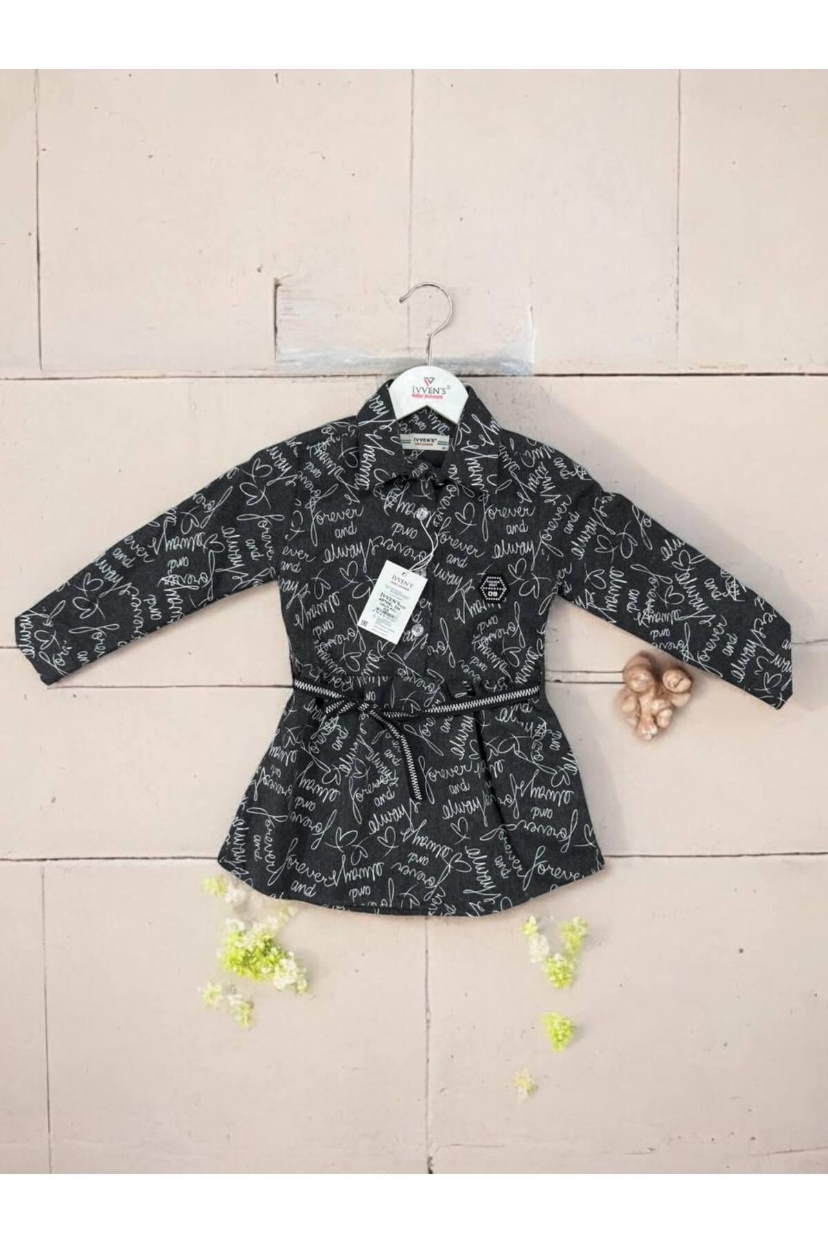 İVVEN'S KIDS PAMUK KIZ BEBEK ÇOCUK KEMERLİ ELBİSE