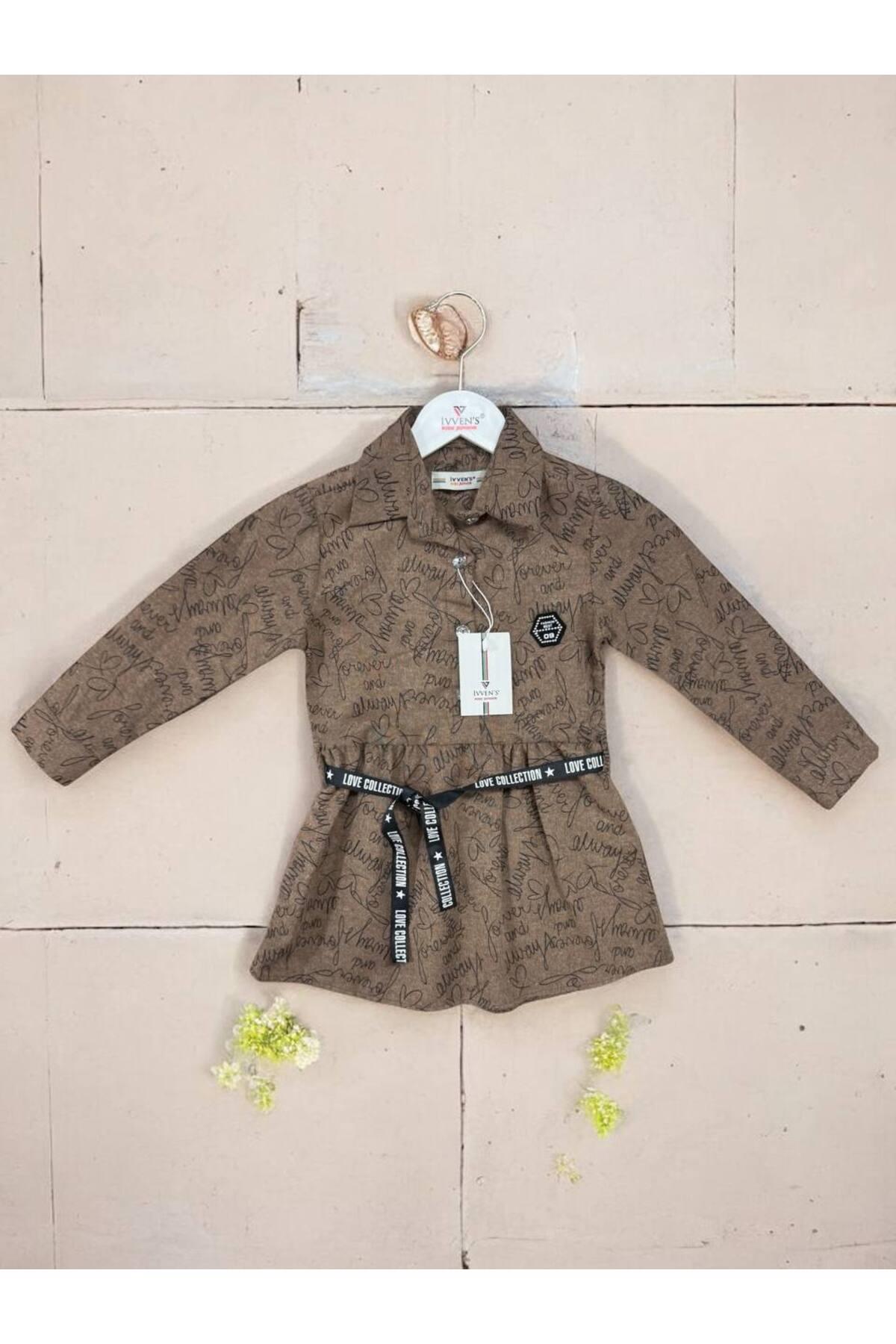 İVVEN'S KIDS PAMUK KIZ BEBEK ÇOCUK KEMERLİ ELBİSE