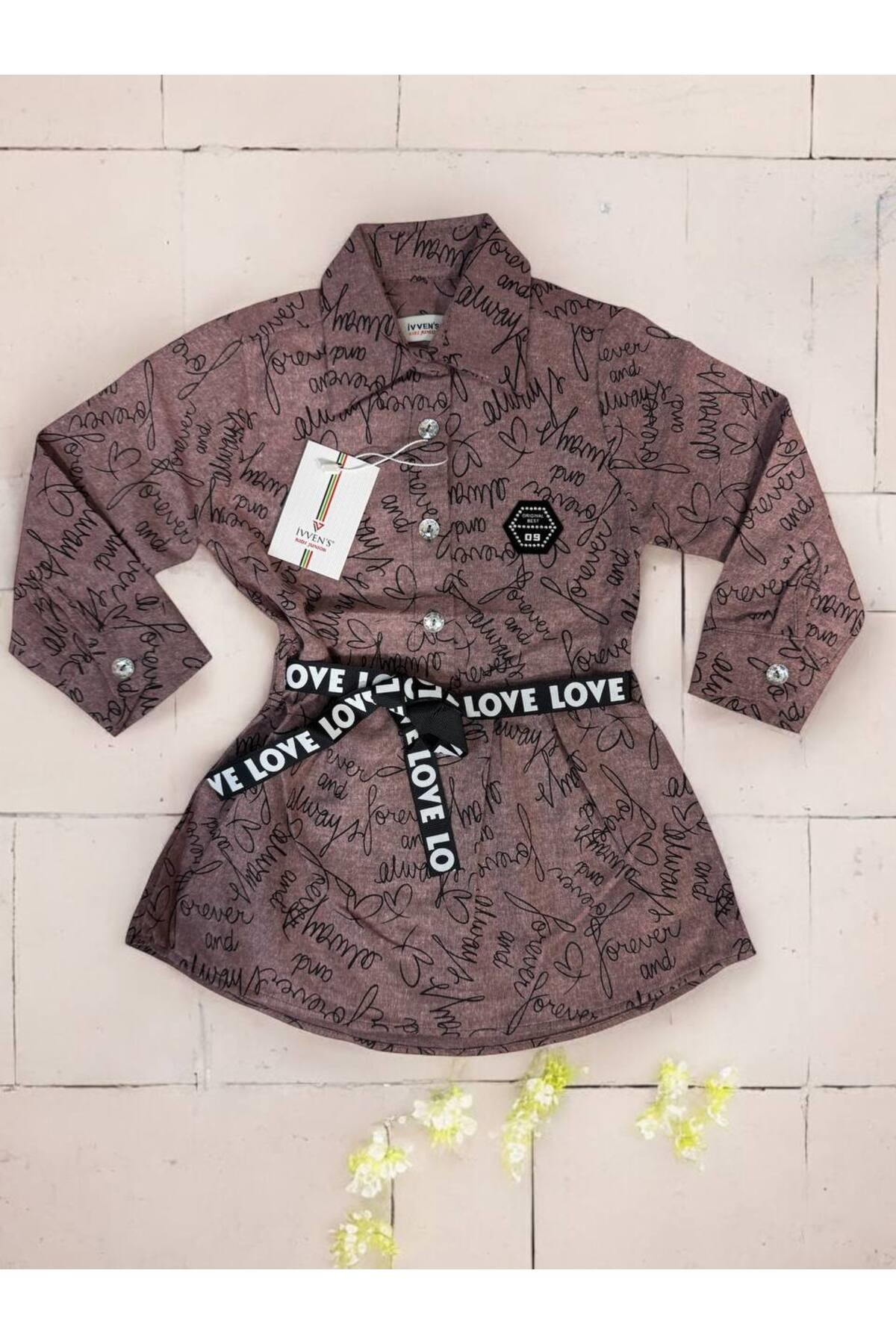 İVVEN'S KIDS PAMUK KIZ BEBEK ÇOCUK KEMERLİ ELBİSE