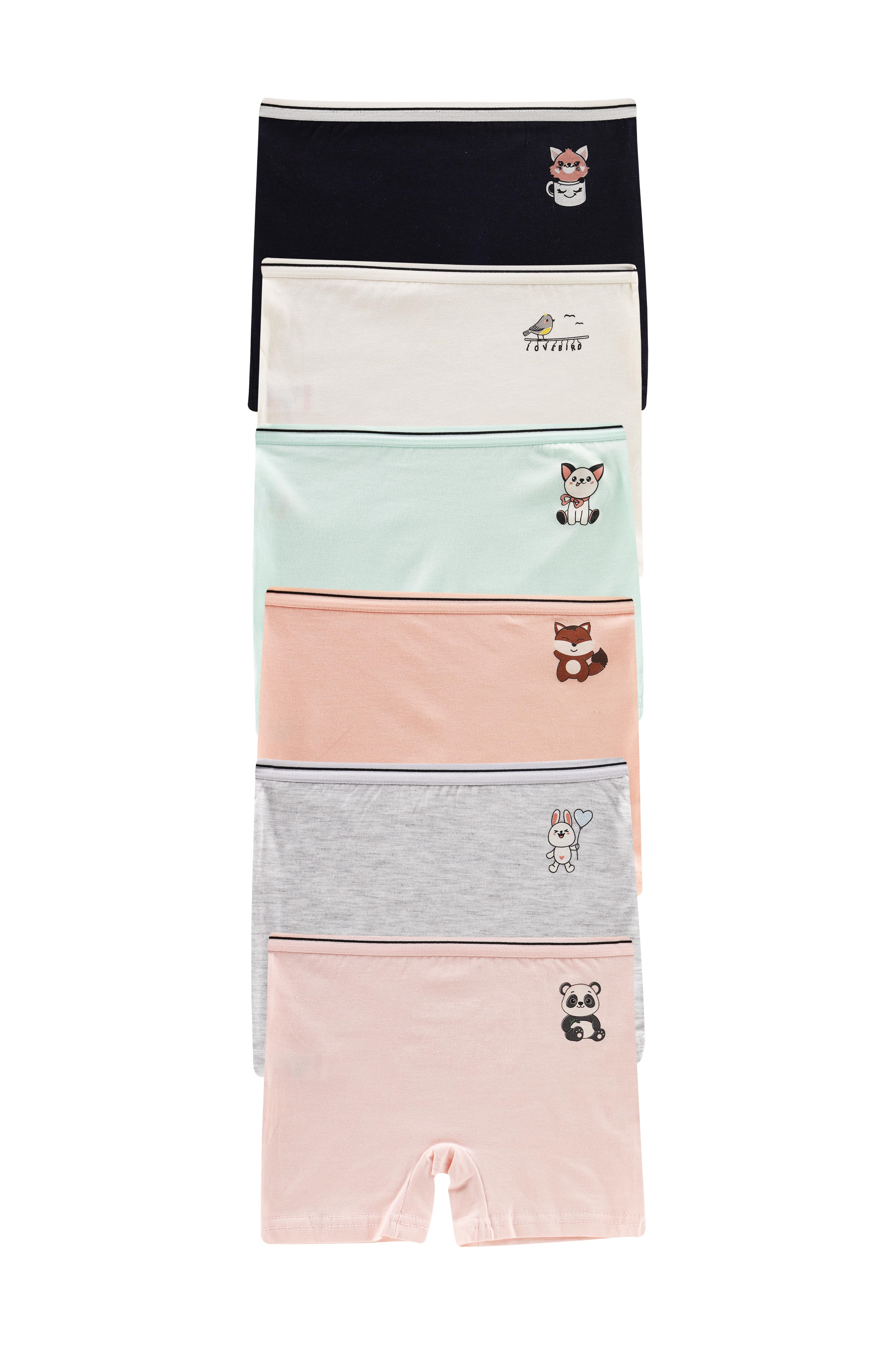 GIRL'S UNDERWEAR - 6-PACK BOXER SHORTS