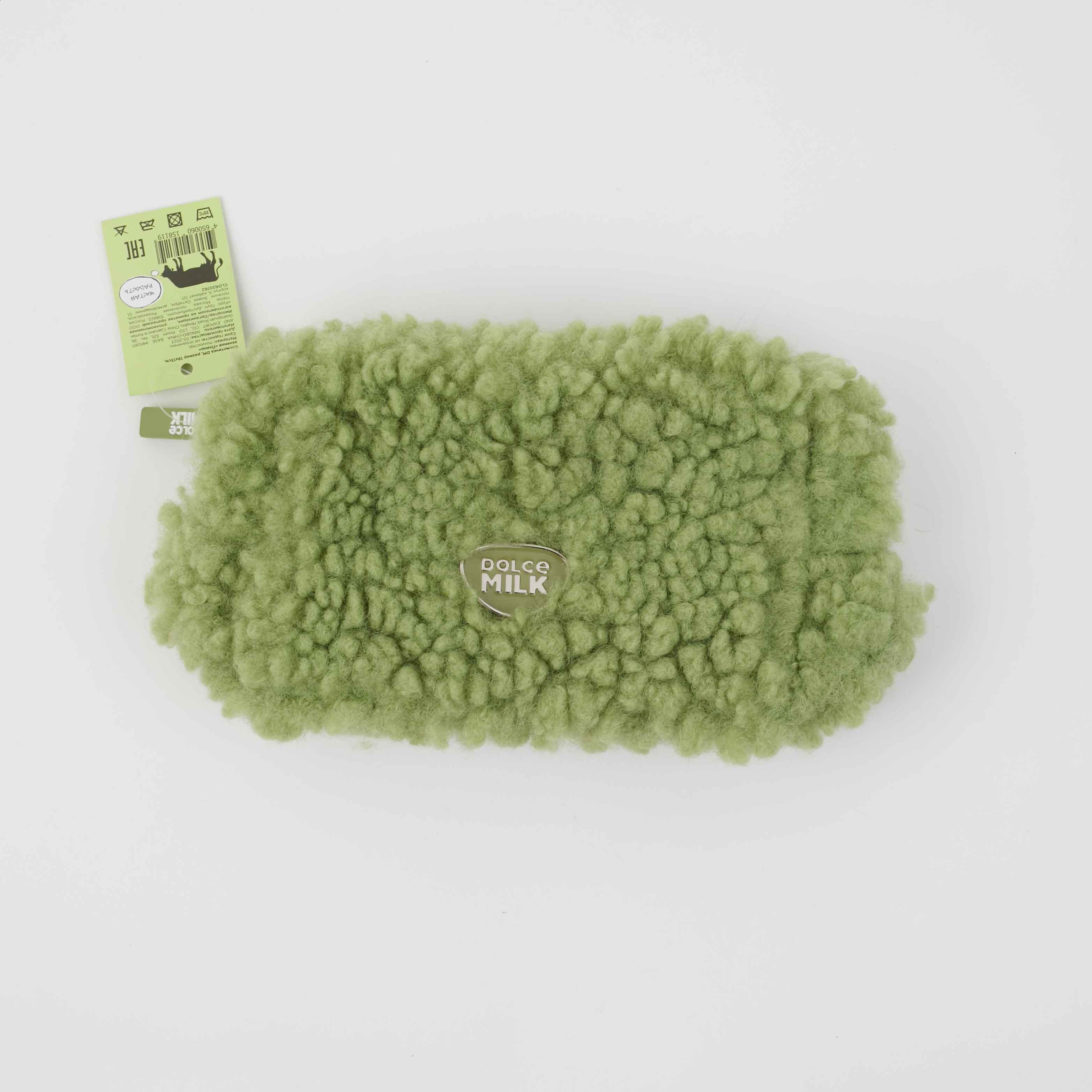 Cosmetic bag DM, size 19x13cm, green  Plush