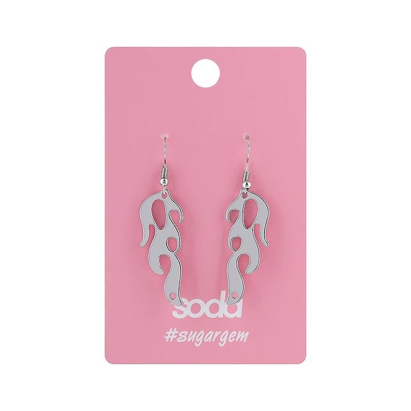 Earrings FIRE SILVER COLOR  sugargem