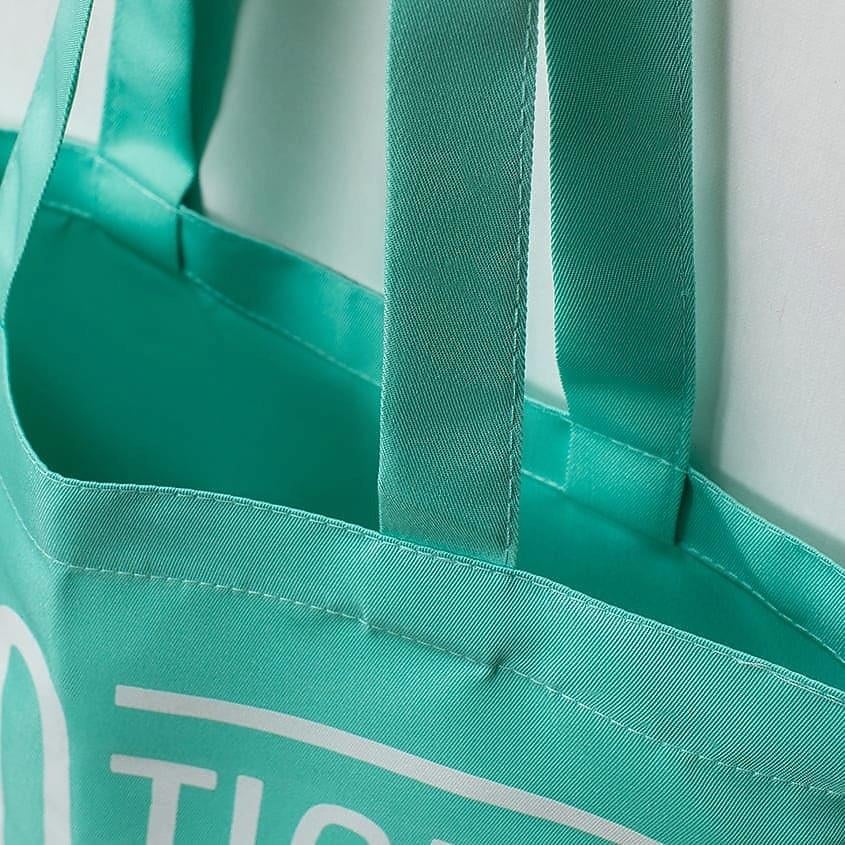 Fabric bag DM size 40x35 cm, turquoise  Fun