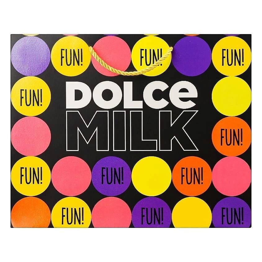 Gift bag 27 DOLCE MILK, 32*26*10 cm  Polka Dots  yellow-lilac