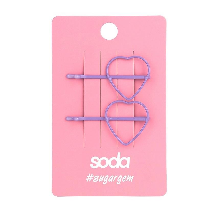 Hairpins-invisible for hair PURPLE HEARTS 2 pcs  sugargem