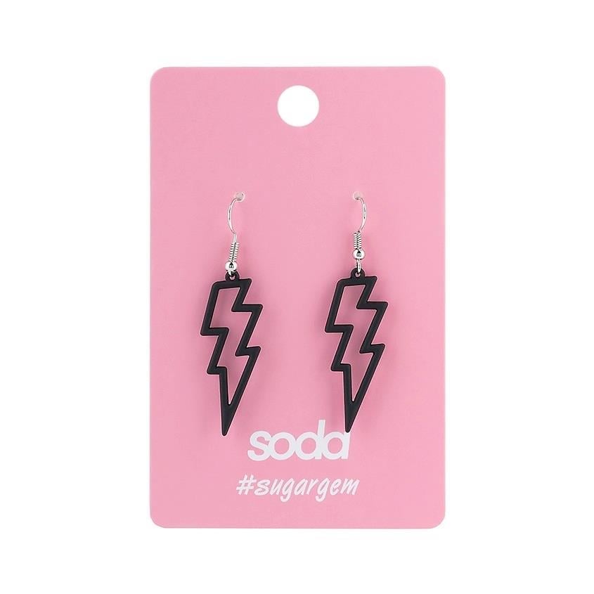 LIGHTNING BLACK Earrings  sugargem